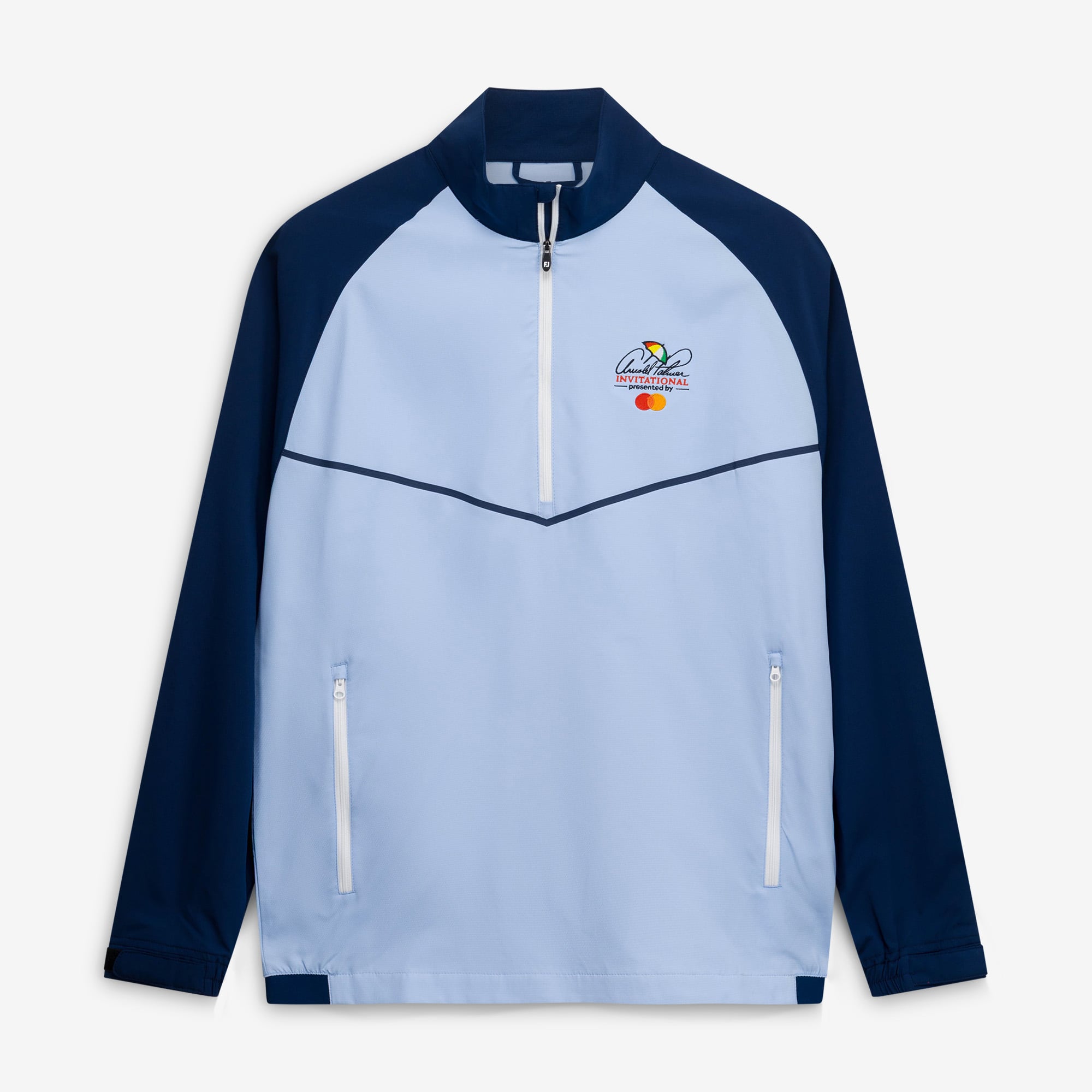 Men's FootJoy Light Blue Arnold Palmer Invitational Zephyr Quarter-Zip Raglan Windshirt