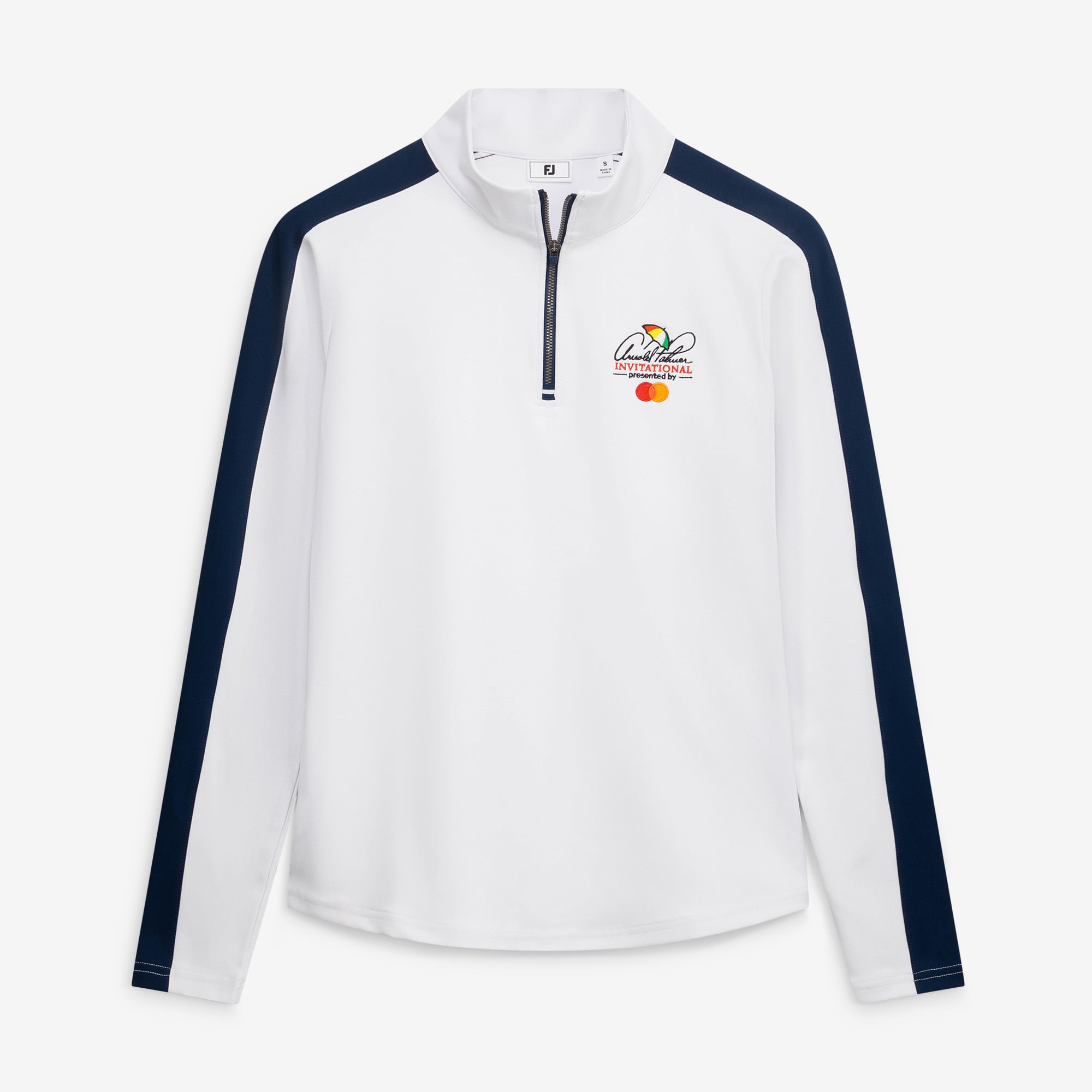 Women's FootJoy White Arnold Palmer Invitational Texture Quarter-Zip Pullover