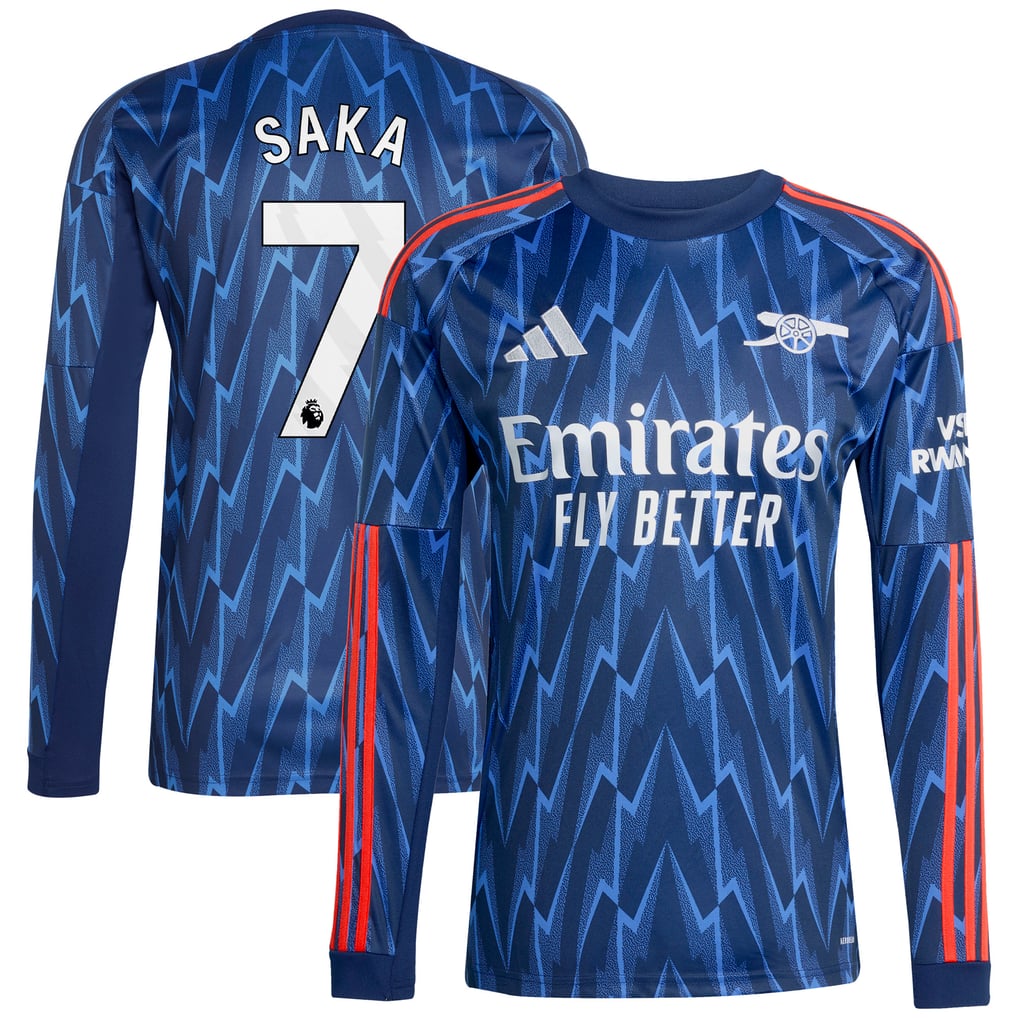 アーセナル 2025-26 アウェイユニフォーム キッズ - 長袖 Saka 7 プリント