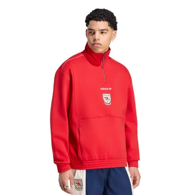 Arsenal adidas EQT Half Zip Top - Red