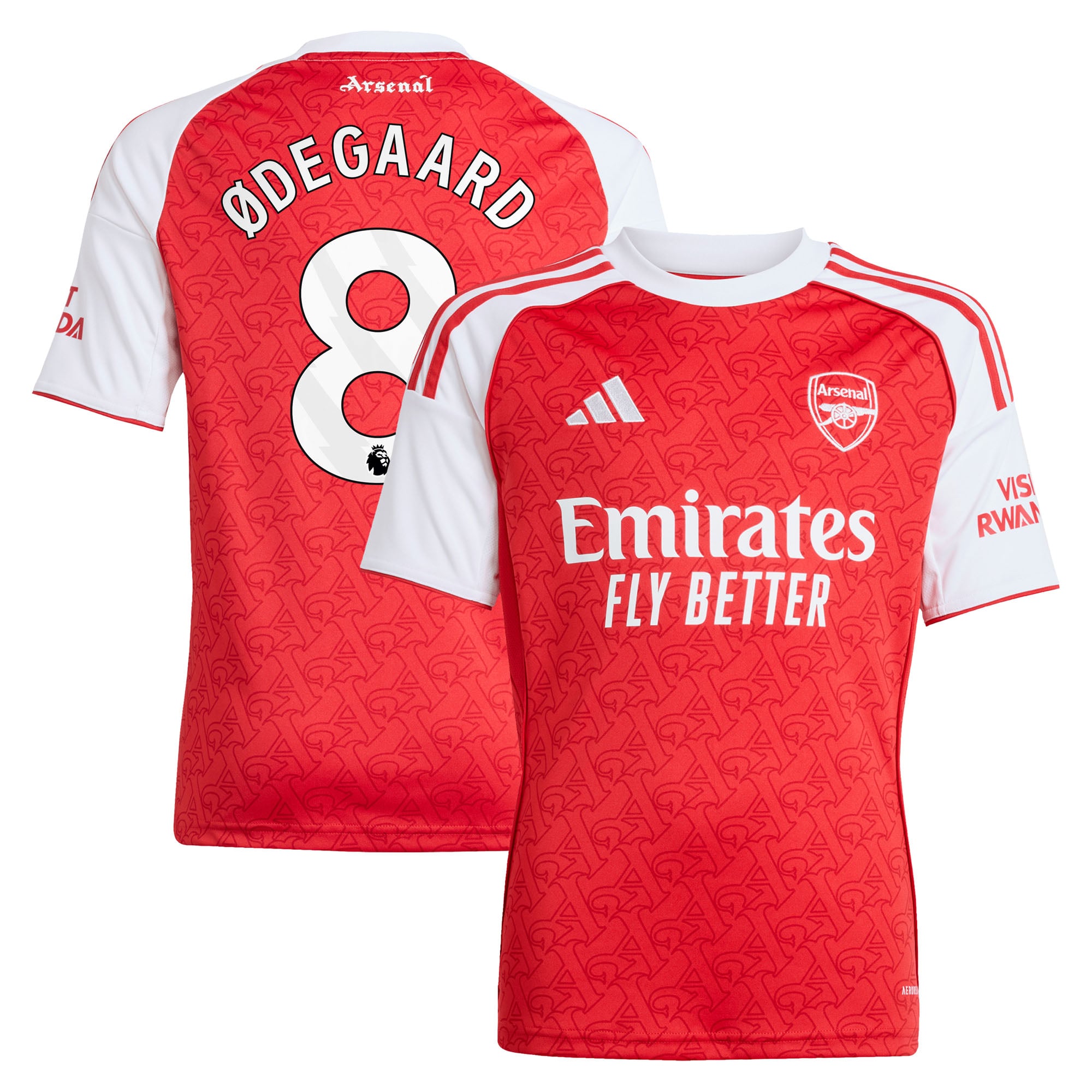 アーセナル 2025-26 ホームユニフォーム - キッズ Ødegaard 8 プリント