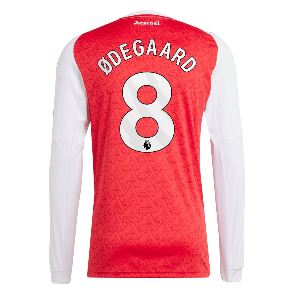 アーセナル 2025-26 長袖ホームユニフォーム Ødegaard 8 プリント