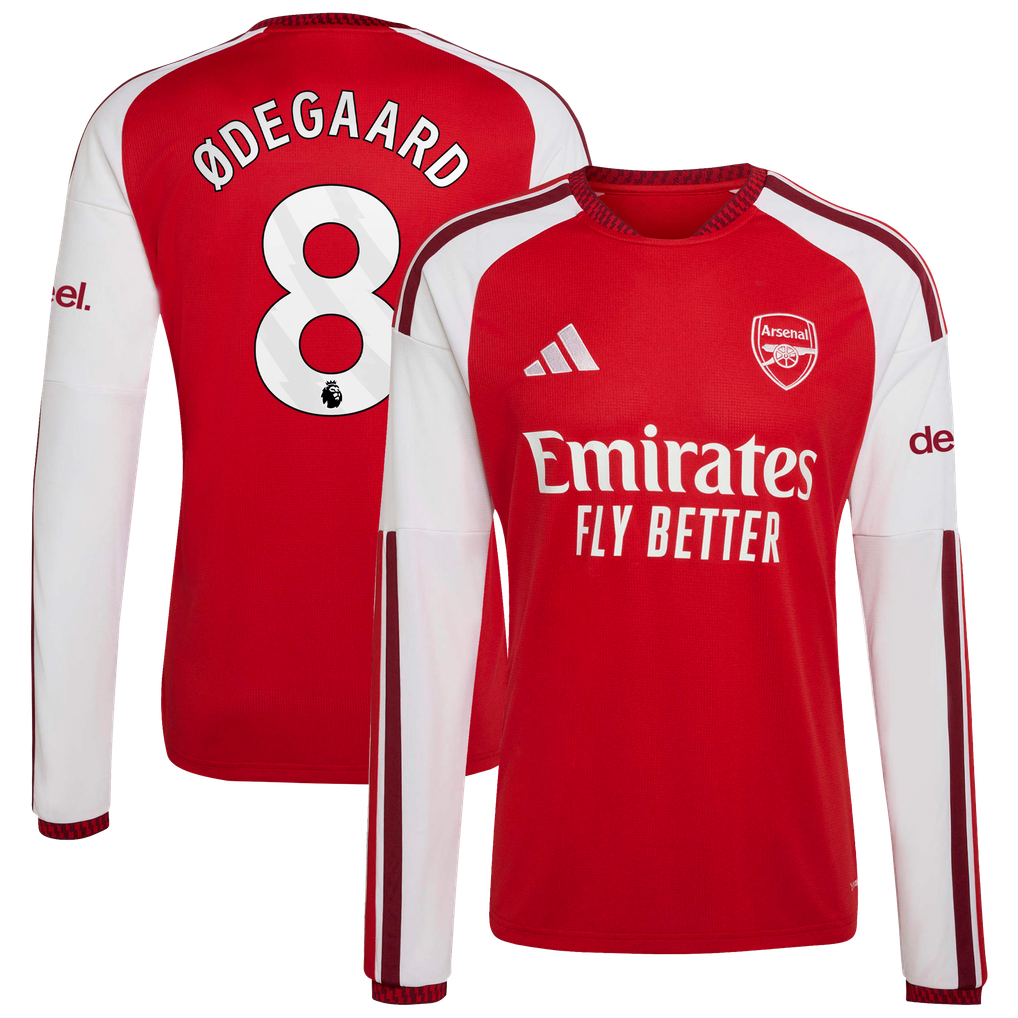 アーセナル 2026-27 長袖ホームユニフォーム Ødegaard 8 プリント