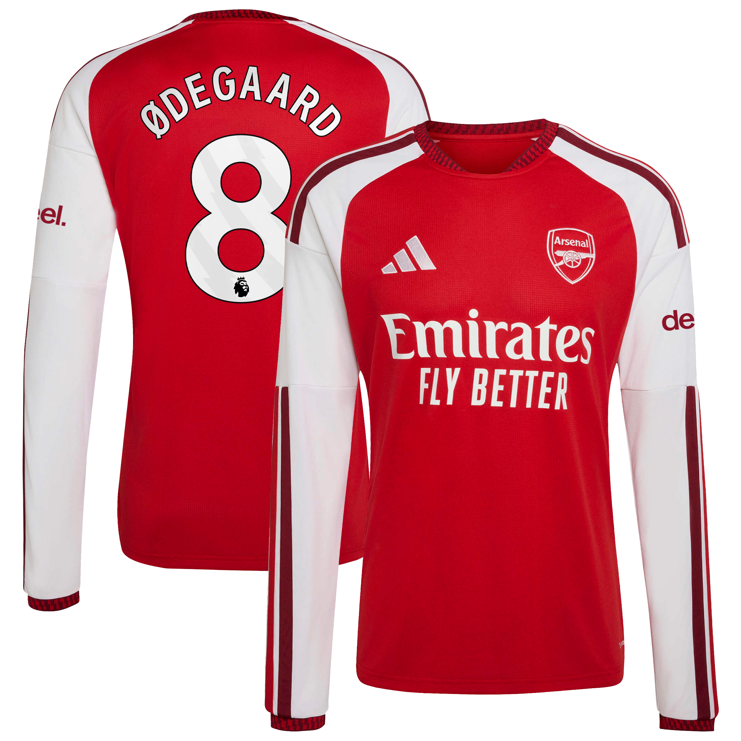 アーセナル 2026-27 長袖ホームユニフォーム Ødegaard 8 プリント