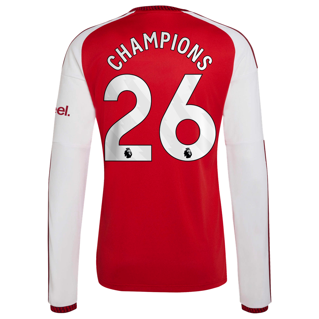 アーセナル 2026-27 長袖ホームユニフォーム Champions 26 プリント
