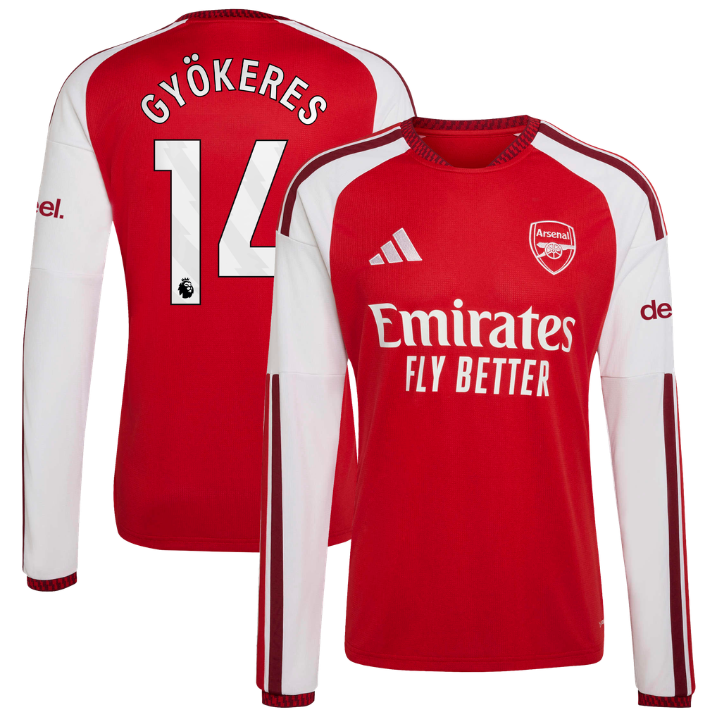 アーセナル 2026-27 長袖ホームユニフォーム Gyökeres 14 プリント