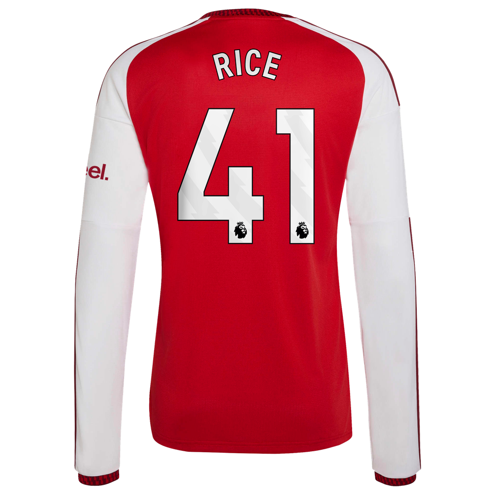 アーセナル 2026-27 長袖ホームユニフォーム Rice 41 プリント