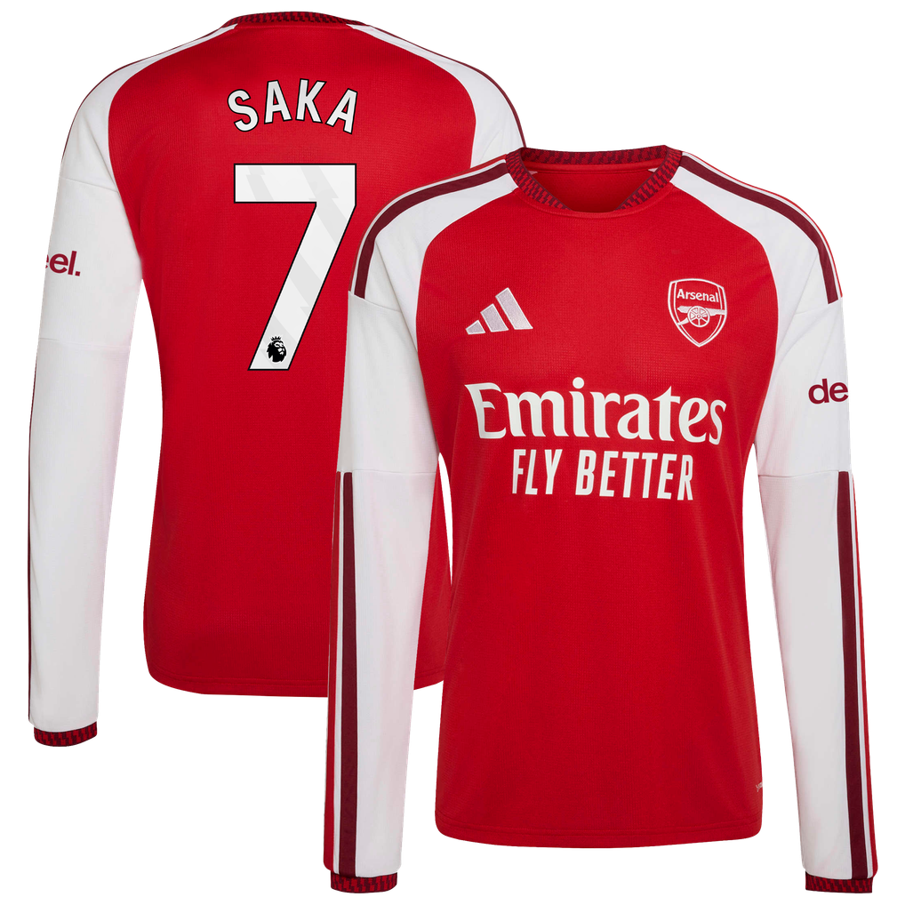 アーセナル 2026-27 長袖ホームユニフォーム Saka 7 プリント