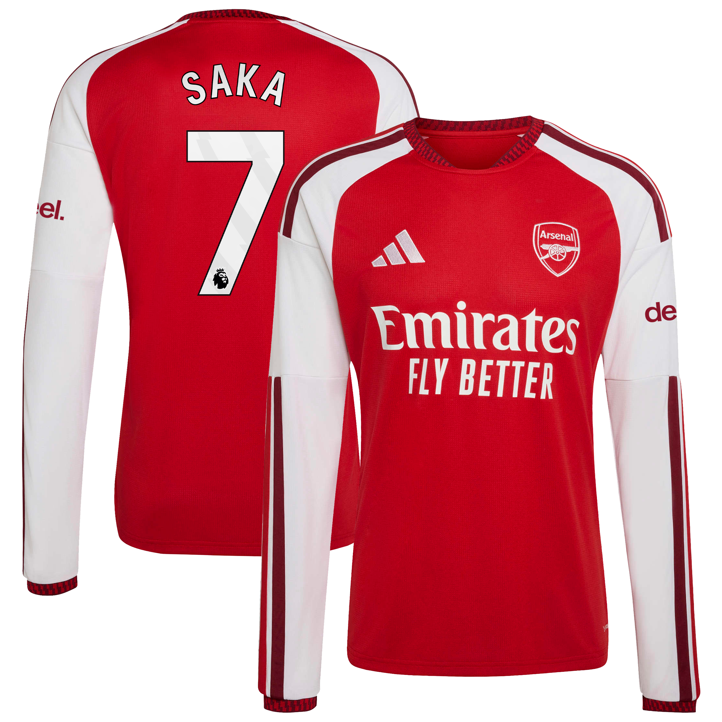 アーセナル 2026-27 長袖ホームユニフォーム Saka 7 プリント
