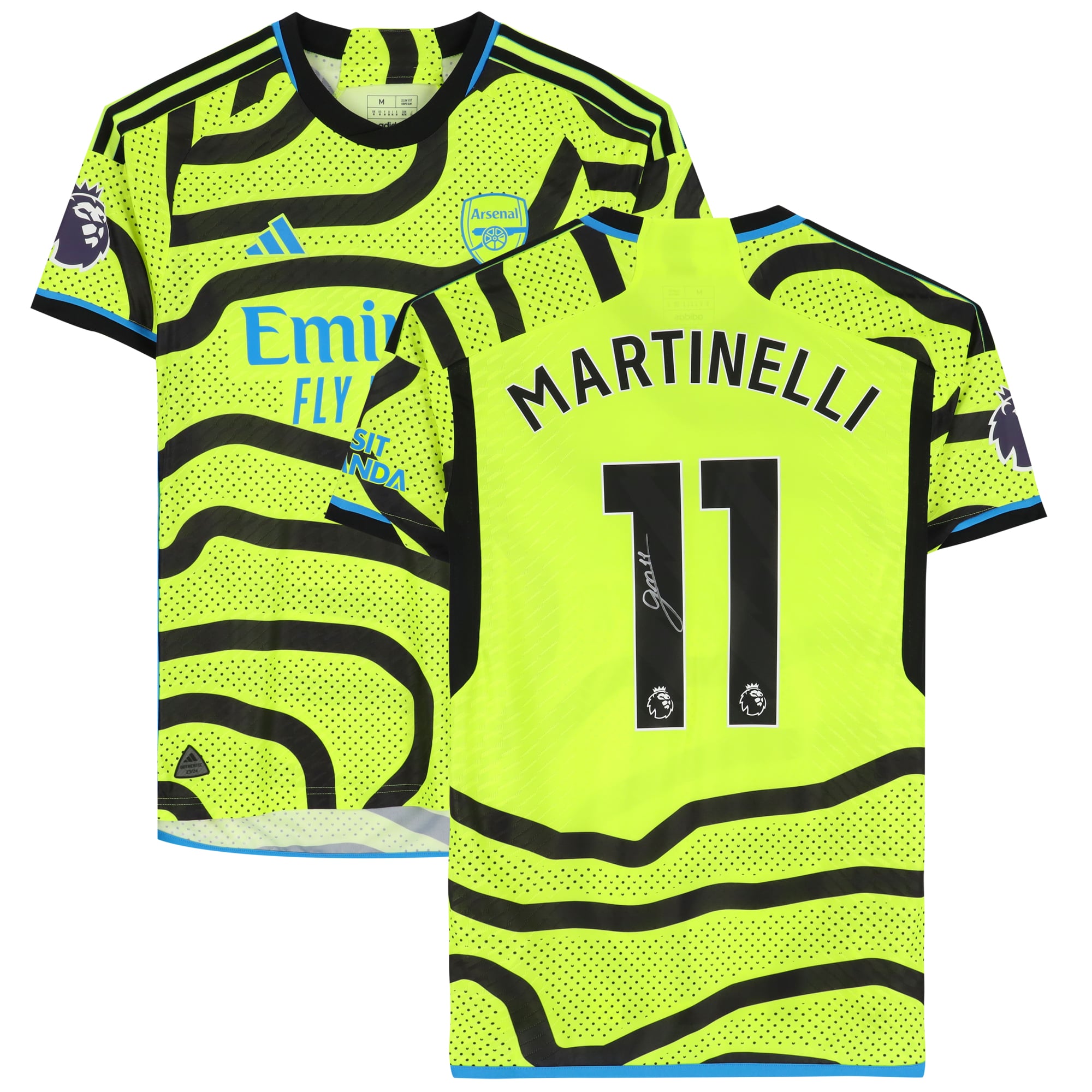 Gabriel Martinelli Arsenal Autographed 2023-24 Yellow adidas 