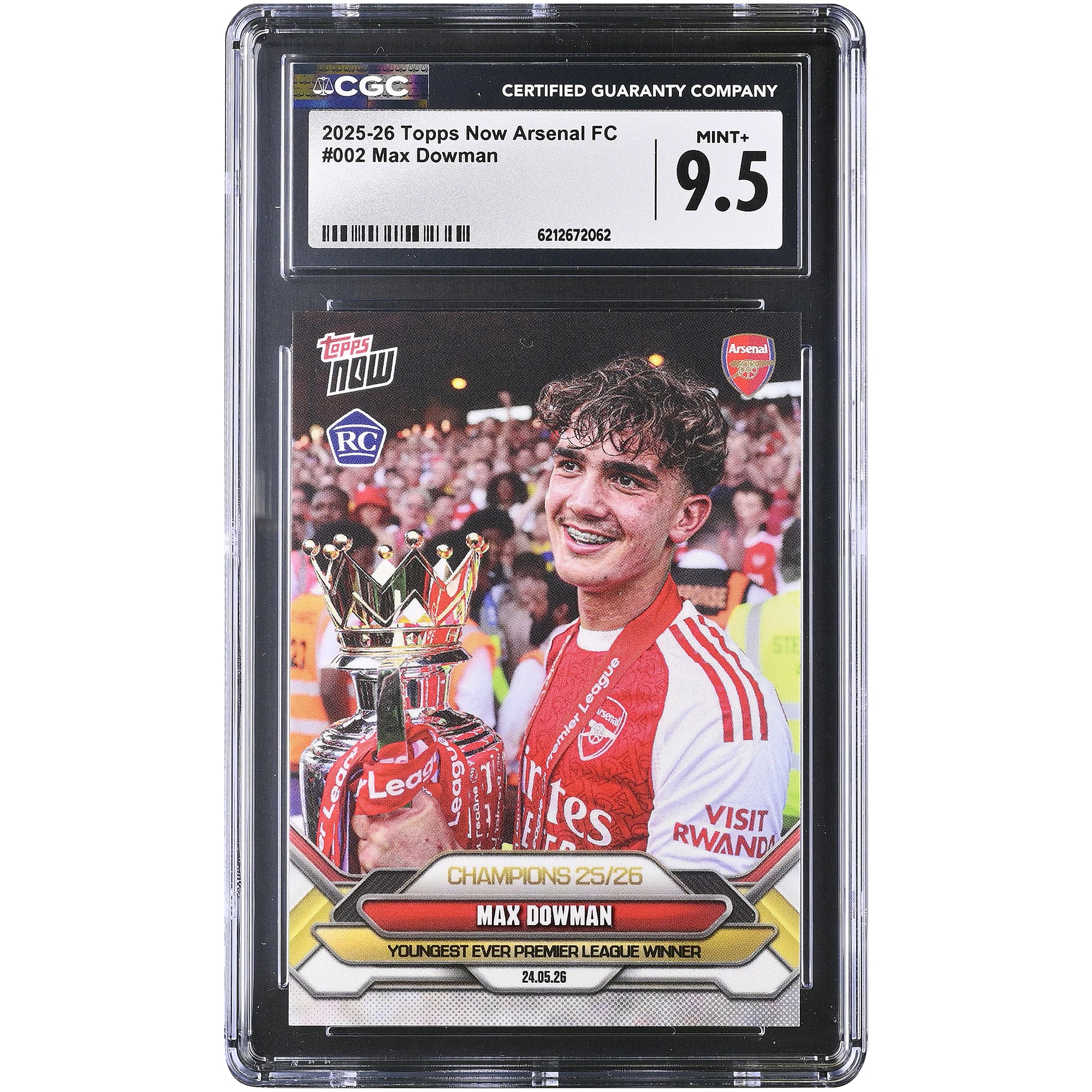 Max Dowman Arsenal 2025-26 Topps Now Arsenal FC Champions 25/26 #2 CGC ...