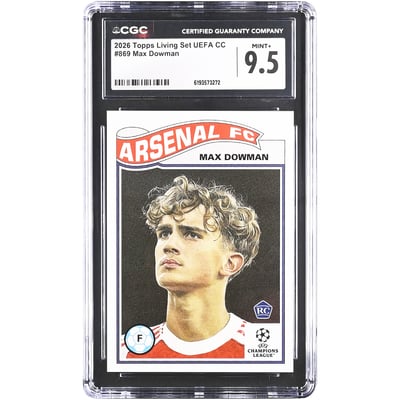 Carte Max Dowman Arsenal 2026 Topps Living Set UEFA CC #869 authentifiée CGC 9.5