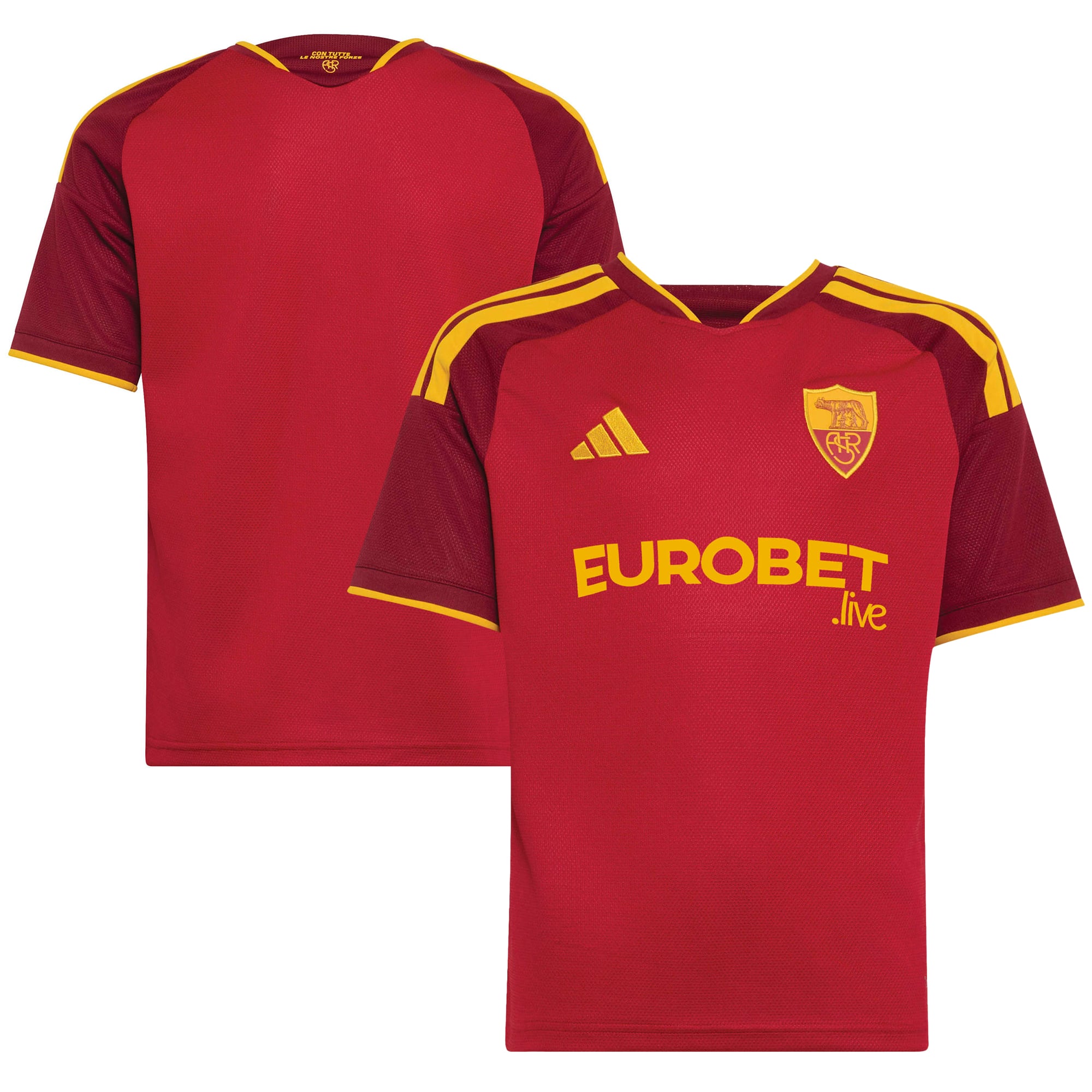 Maillot réplique domicile rouge AS Roma 2026/27 pour jeunes, adidas
