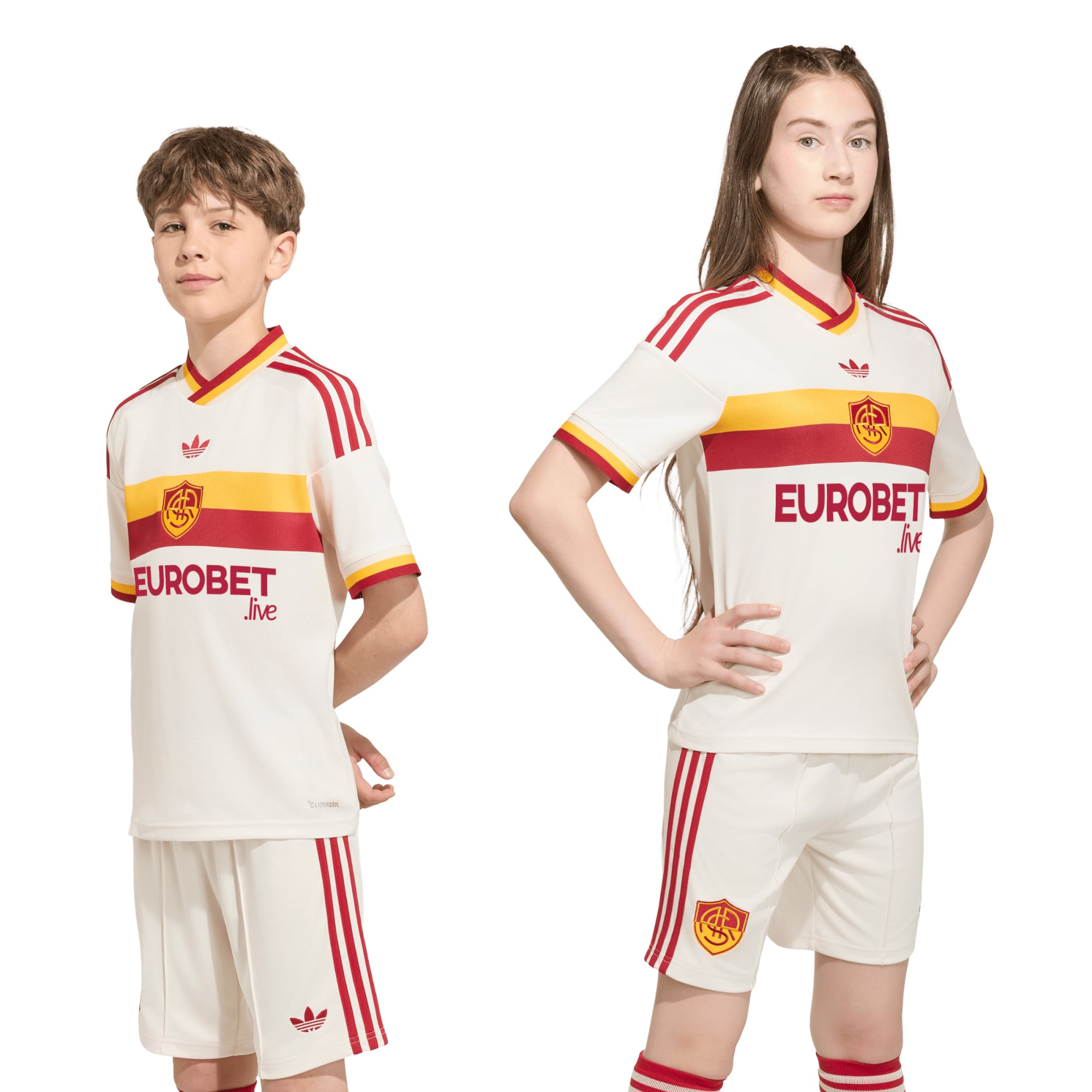 Maillot réplique extérieur blanc adidas AS Roma 2026/27 pour jeunes