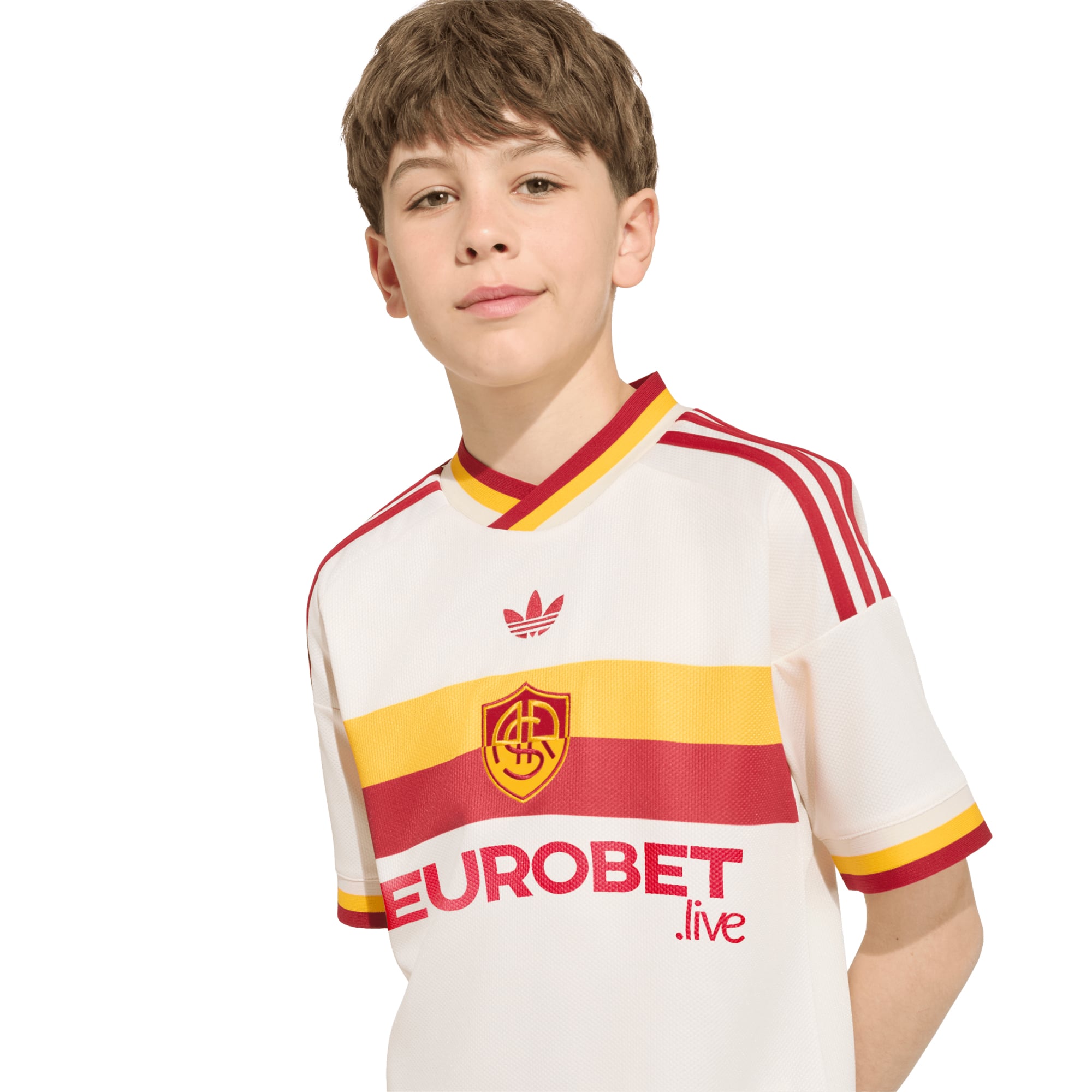 Maillot réplique extérieur blanc adidas AS Roma 2026/27 pour jeunes