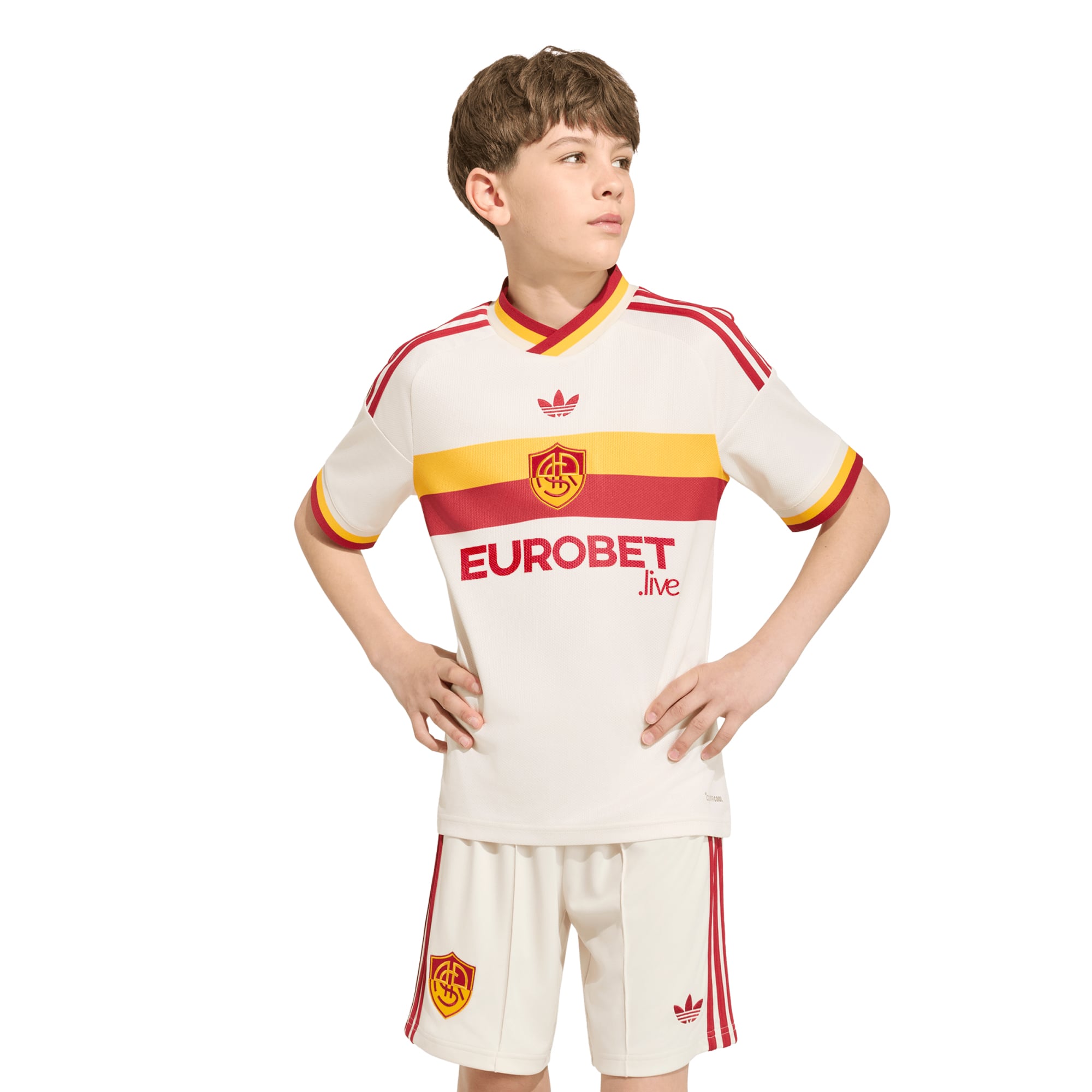 Maillot réplique extérieur blanc adidas AS Roma 2026/27 pour jeunes