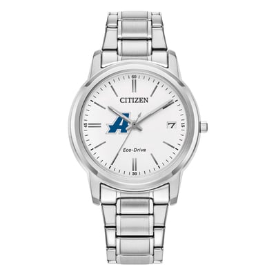  Assumption Greyhounds Citizen Watch Women's Eco-Drive White Dial Stainless Steel Watch - Silver