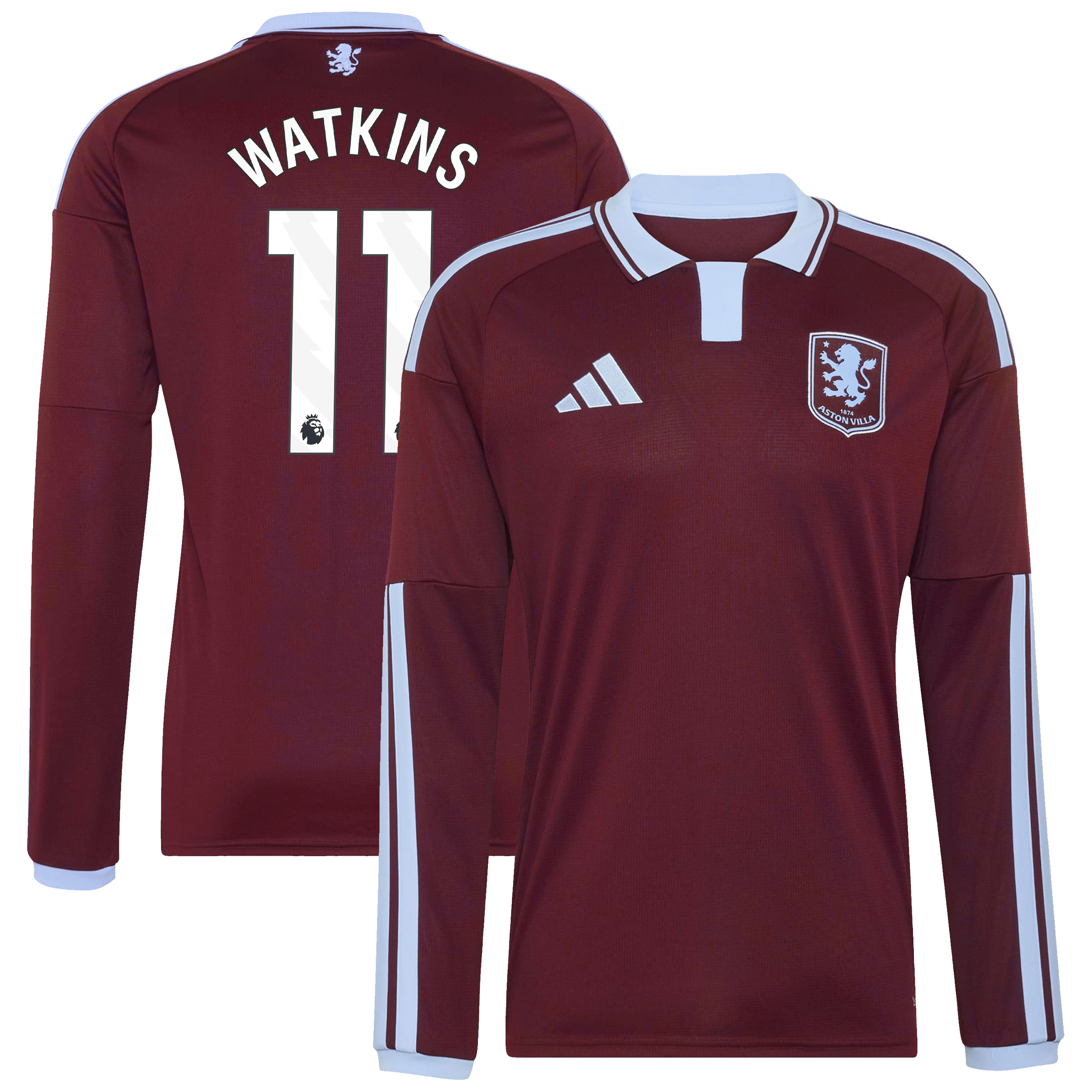 Aston Villa adidas Home Shirt 2026-27 - Long Sleeve with Watkins 