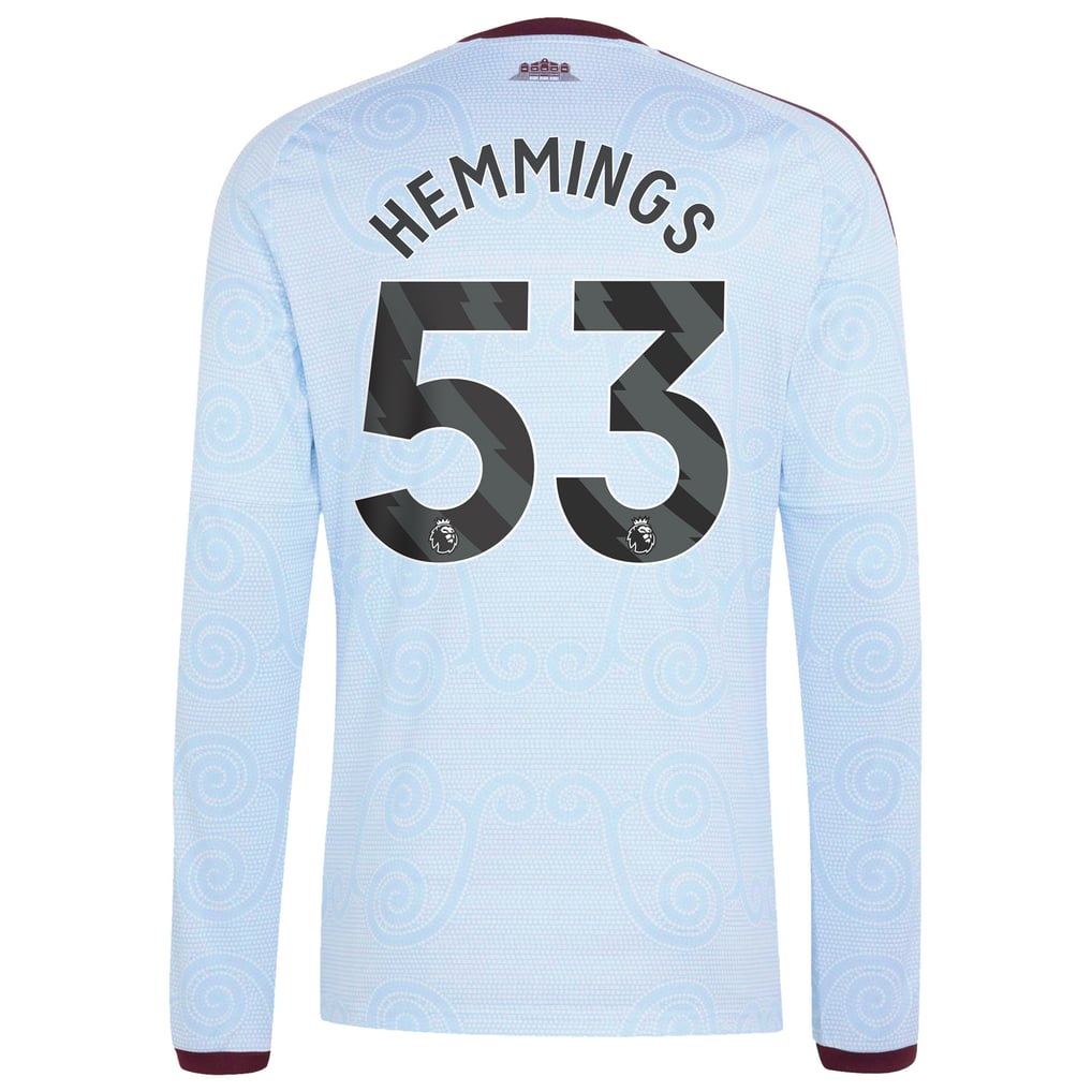 Aston Villa adidas Third Shirt 2026-27 - Long Sleeve with Hemmings 53 ...