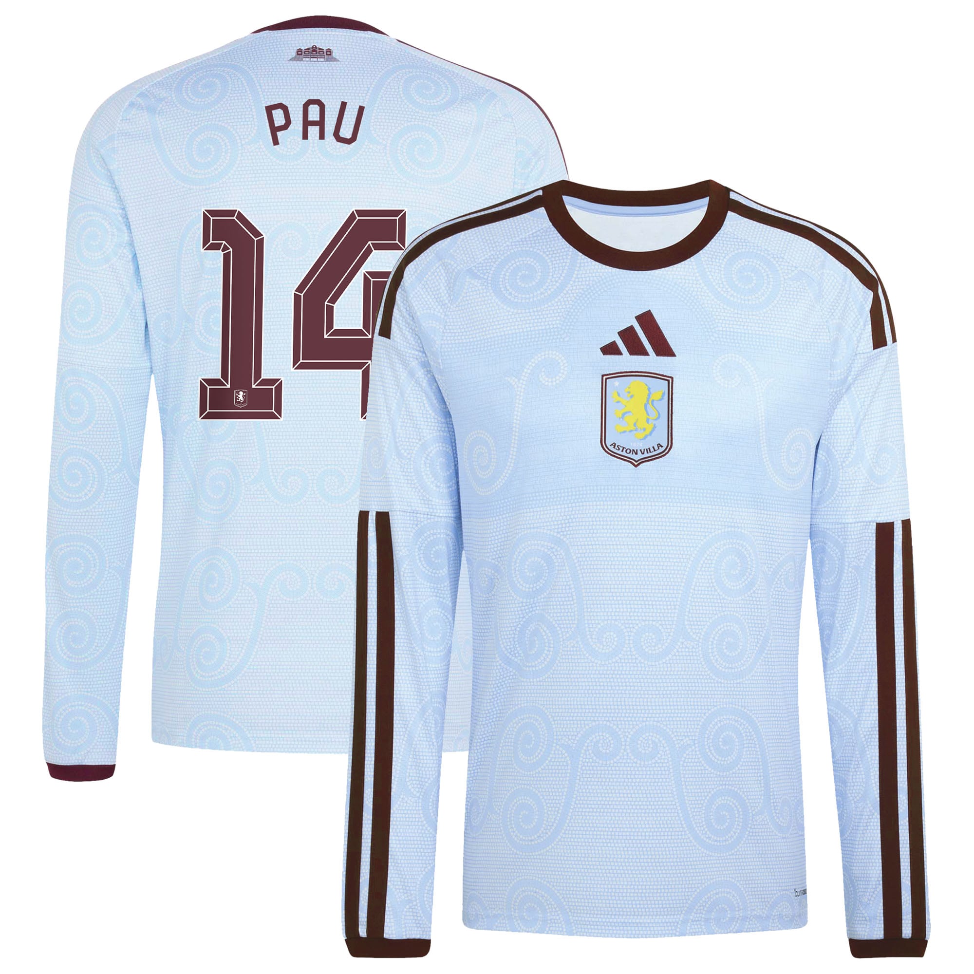 Aston Villa adidas Third Shirt 2026-27 - Long Sleeve with Pau 14 Cup ...