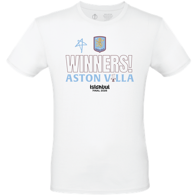 Aston Villa UEFA Europa League Istanbul Final 2026 Winners T-Shirt - White - Kids