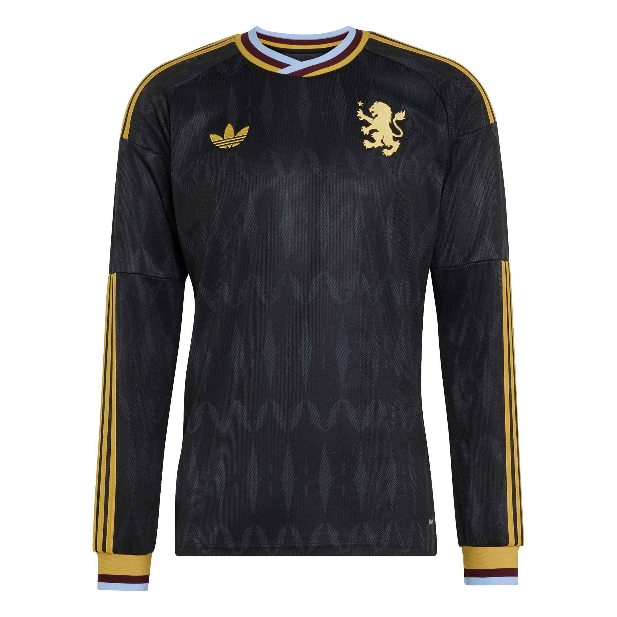 Men's adidas Black Aston Villa 2026/27 Away Replica Long Sleeve Jersey