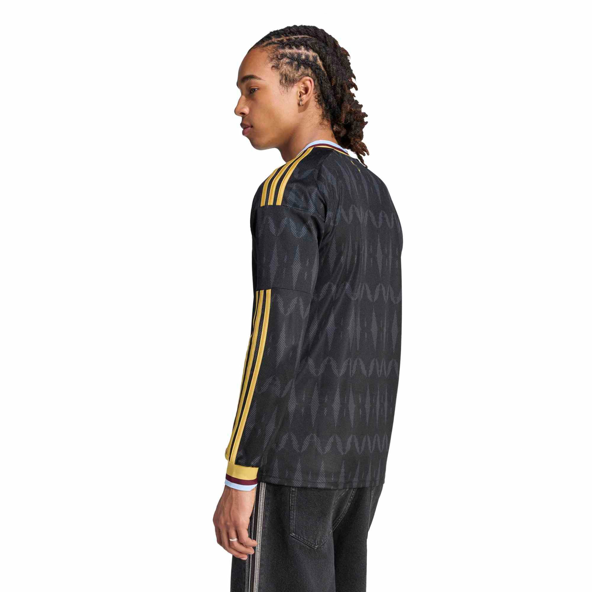 Men's adidas Black Aston Villa 2026/27 Away Replica Long Sleeve Jersey
