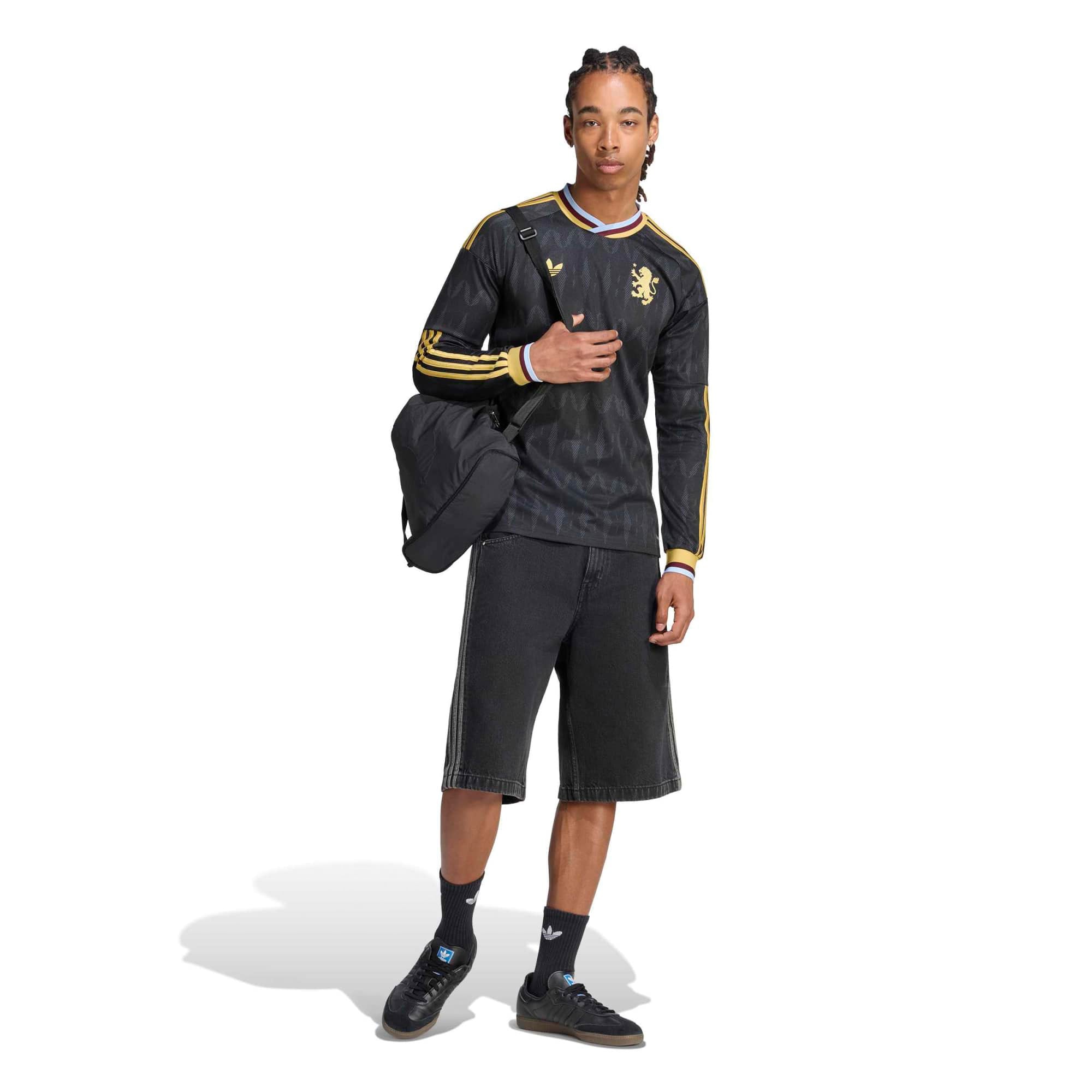 Men's adidas Black Aston Villa 2026/27 Away Replica Long Sleeve Jersey