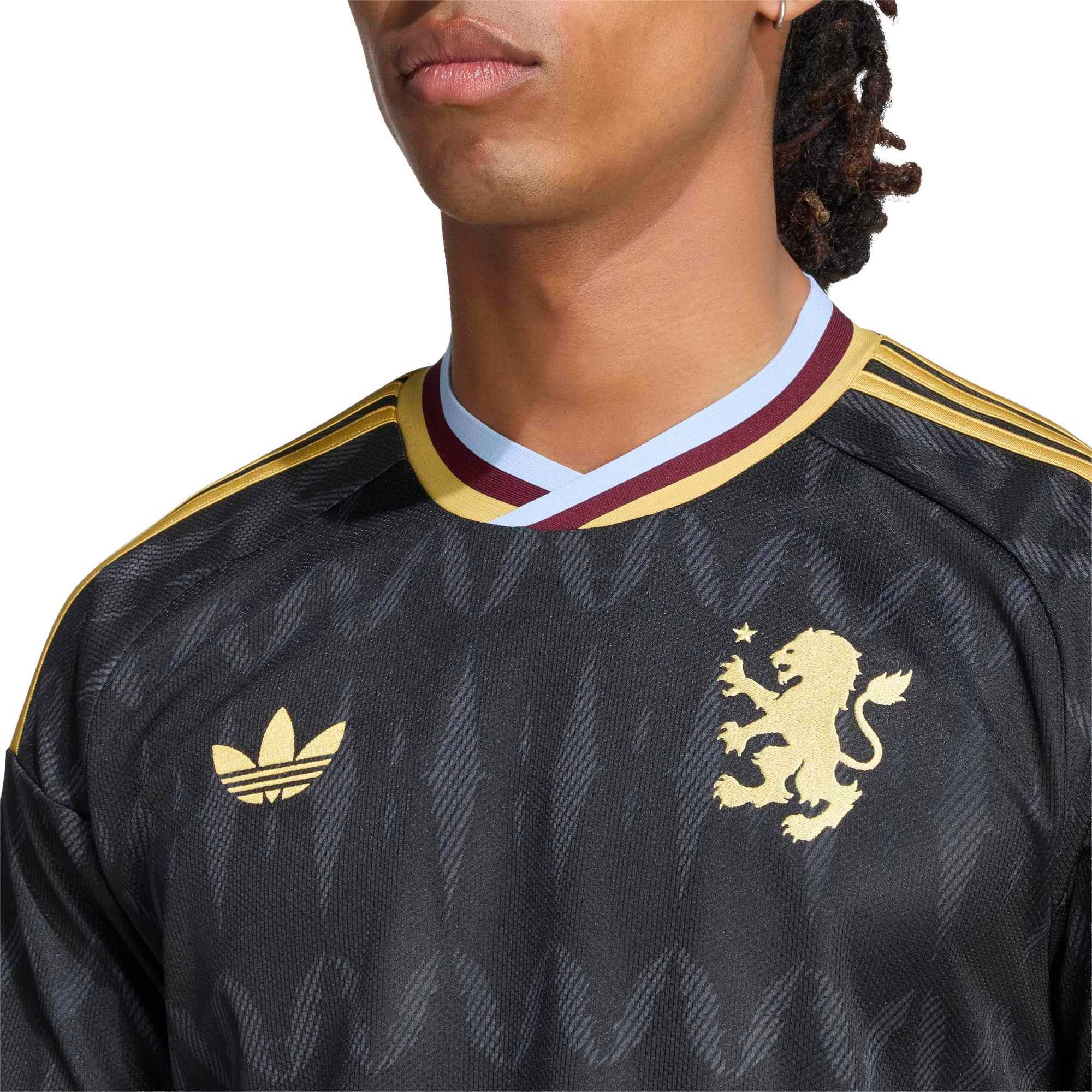 Men's adidas Black Aston Villa 2026/27 Away Replica Long Sleeve Jersey