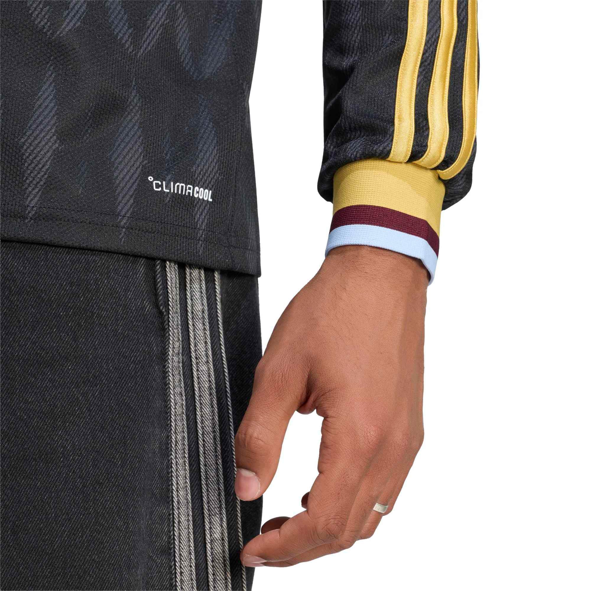 Men's adidas Black Aston Villa 2026/27 Away Replica Long Sleeve Jersey