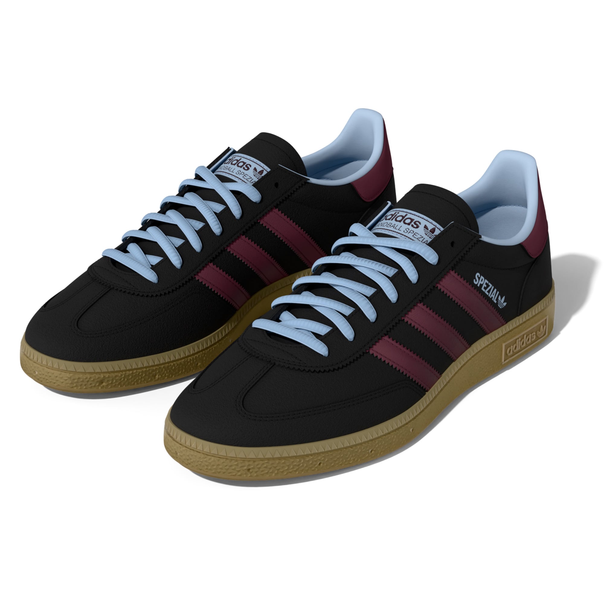 Chaussures de handball adidas Aston Villa Spezial pour hommes, noires et bordeaux