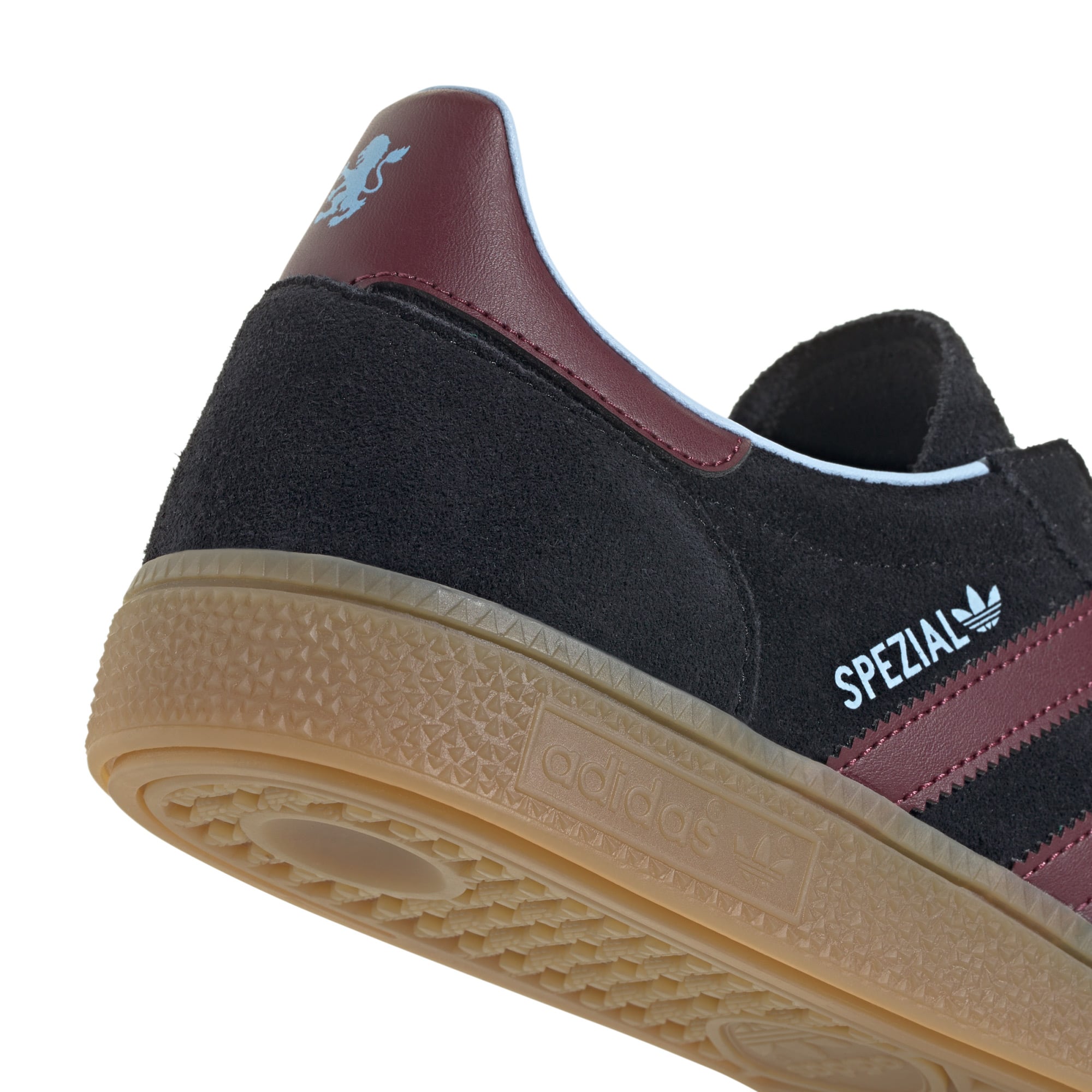 Chaussures de handball adidas Aston Villa Spezial pour hommes, noires et bordeaux