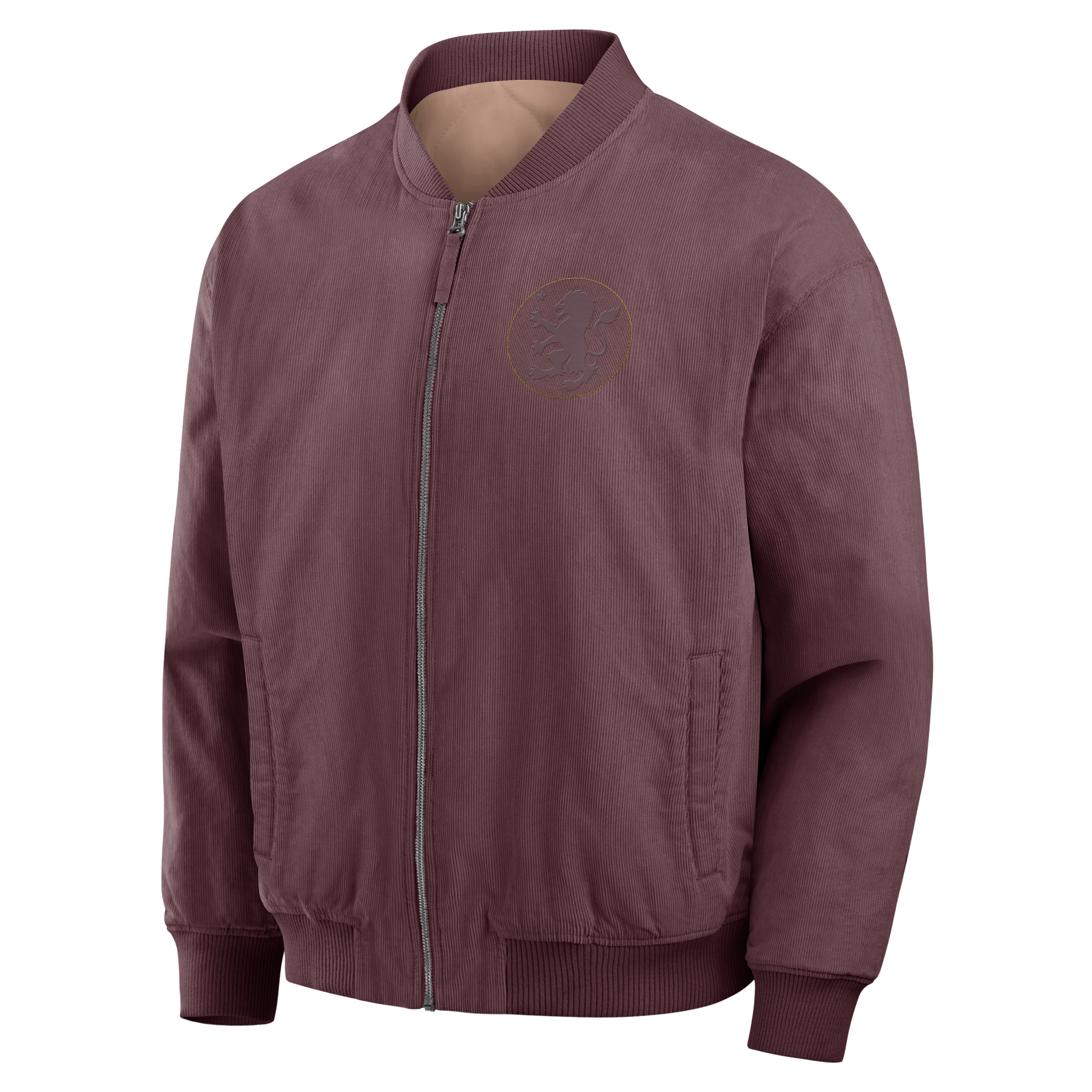 Veste bomber en velours côtelé bordeaux Aston Villa pour homme de Fanatics