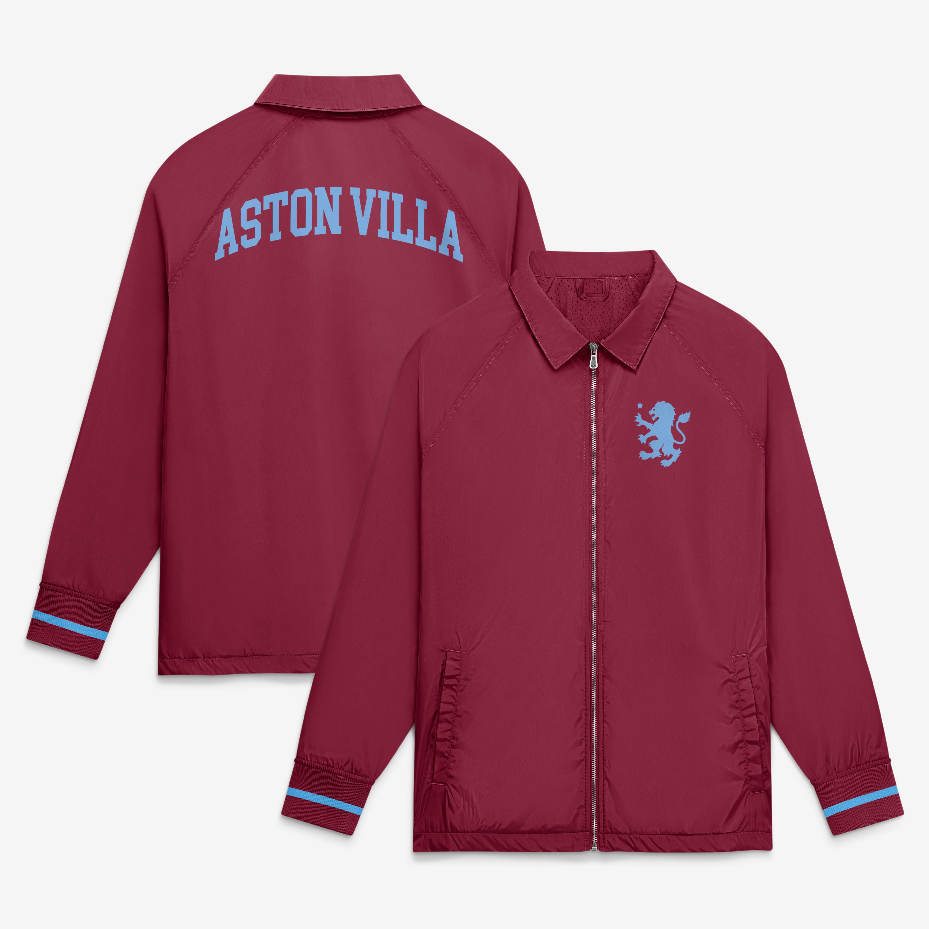 Men's Fanatics Maroon Aston Villa Classics Coach Full-Zip Raglan Jacket