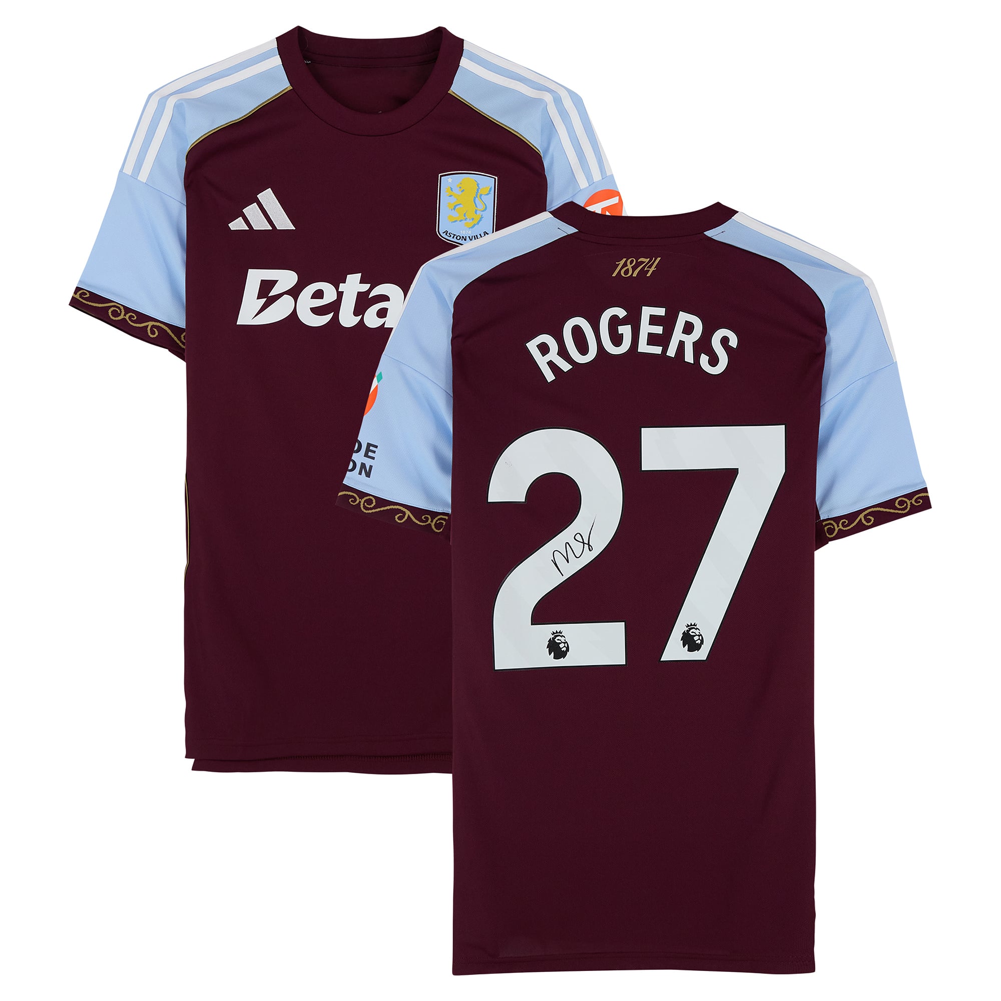 Maillot domicile autographié de Morgan Rogers (Aston Villa) pour la saison 2025-2026