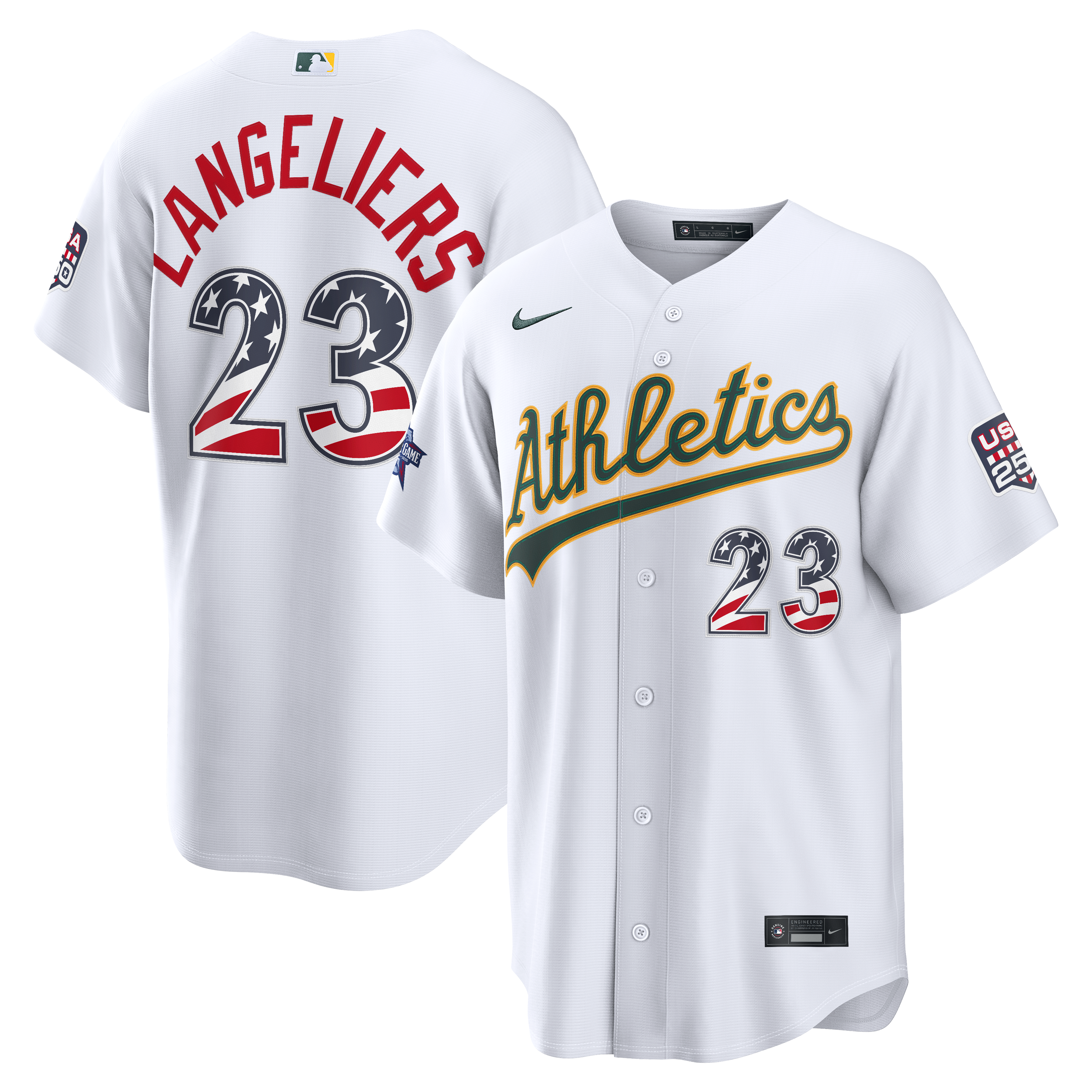 2026 All-Star Edition Stars & Stripes Men's Athletics Shea Langeliers Nike White Stadium Jersey
