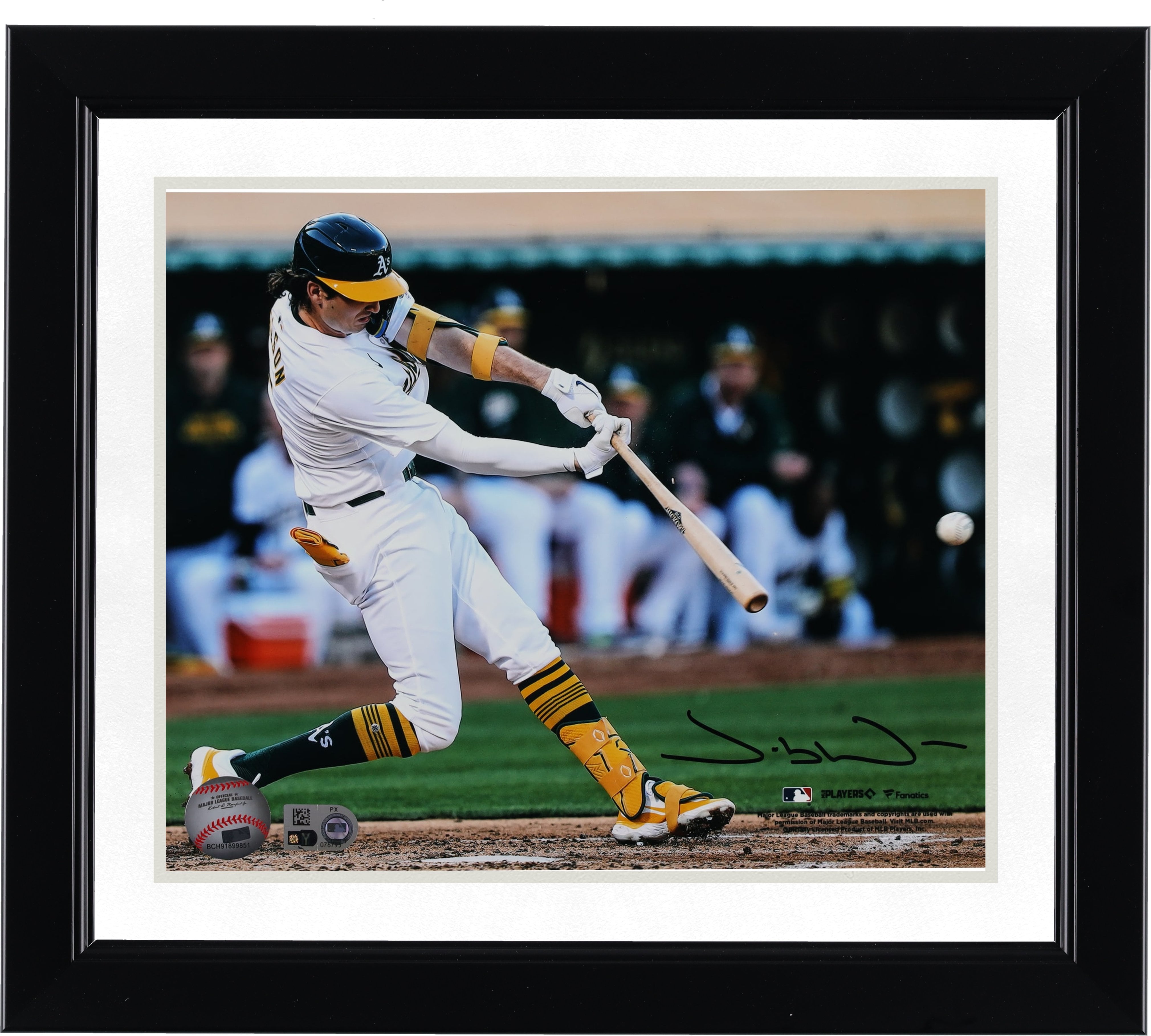 Jacob Wilson Athletics Autographed 8" x 10" Hitting Photograph