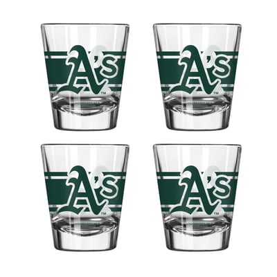 Athletics Logo Brands Four-Piece Stripe Shot Glass Set