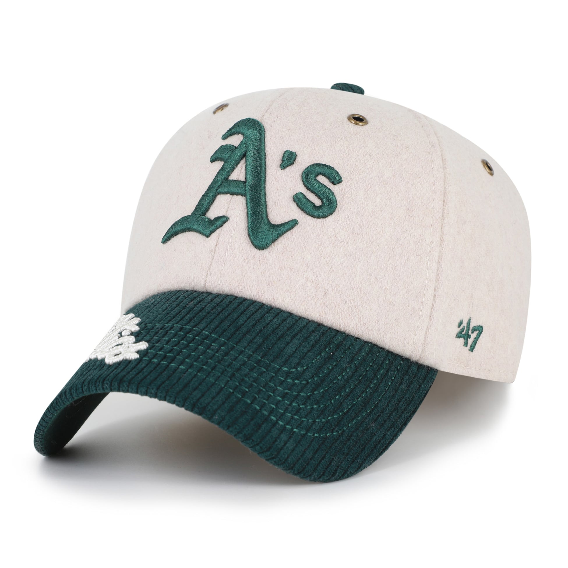 Casquette ajustable pour homme '47 Natural/Green Athletics Rope Script Clean Up