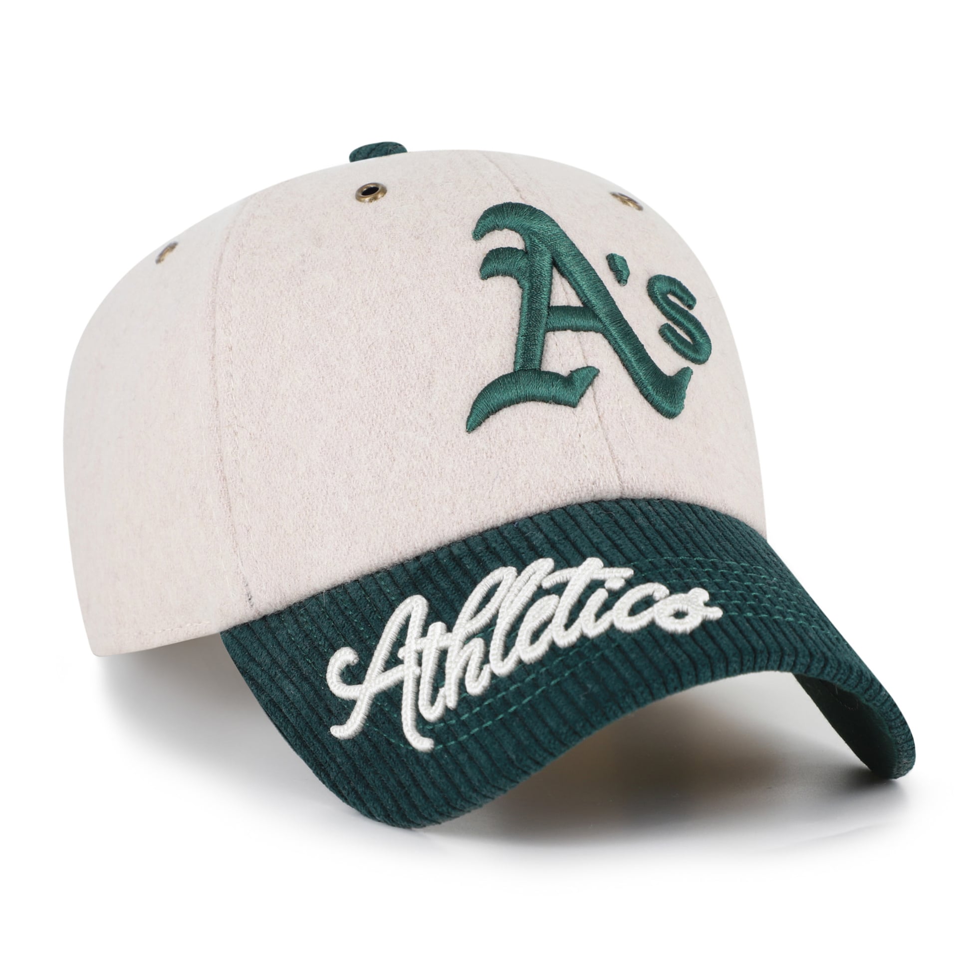 Casquette ajustable pour homme '47 Natural/Green Athletics Rope Script Clean Up