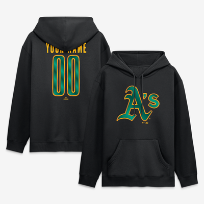 Athletics  Metallic Mascot Personalized Name & Number Hoodie - Black