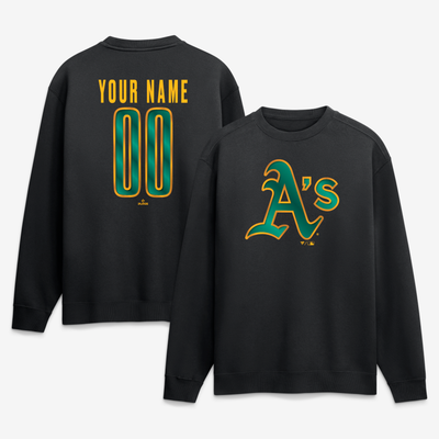 Athletics  Metallic Mascot Personalized Name & Number Sweatshirt - Black