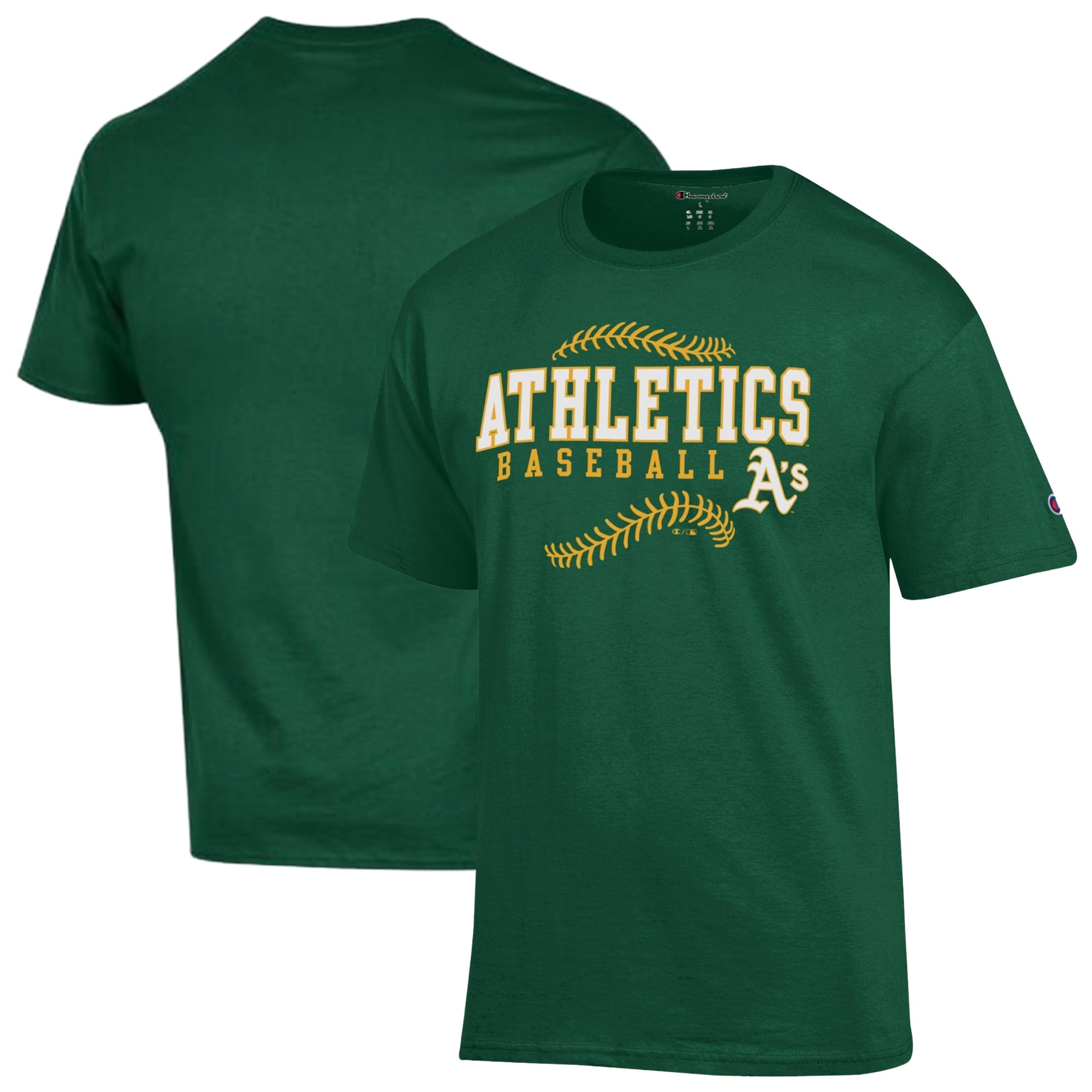 T-shirt de baseball Champion Green Athletics pour hommes