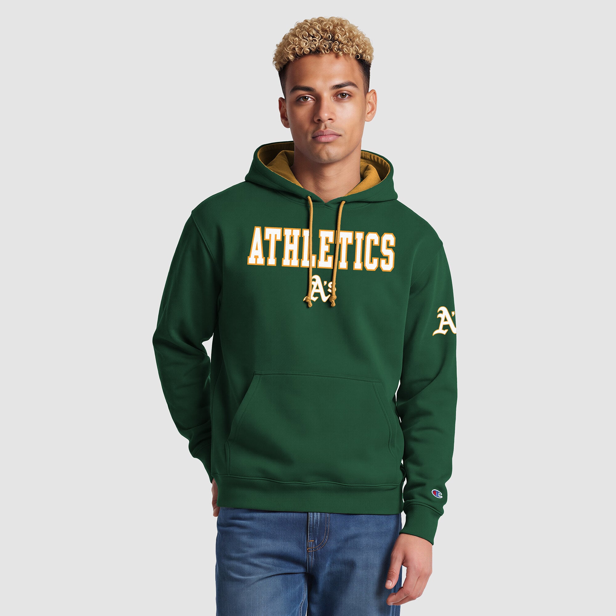 Men's Champion  Green Athletics Fleece Hoodie