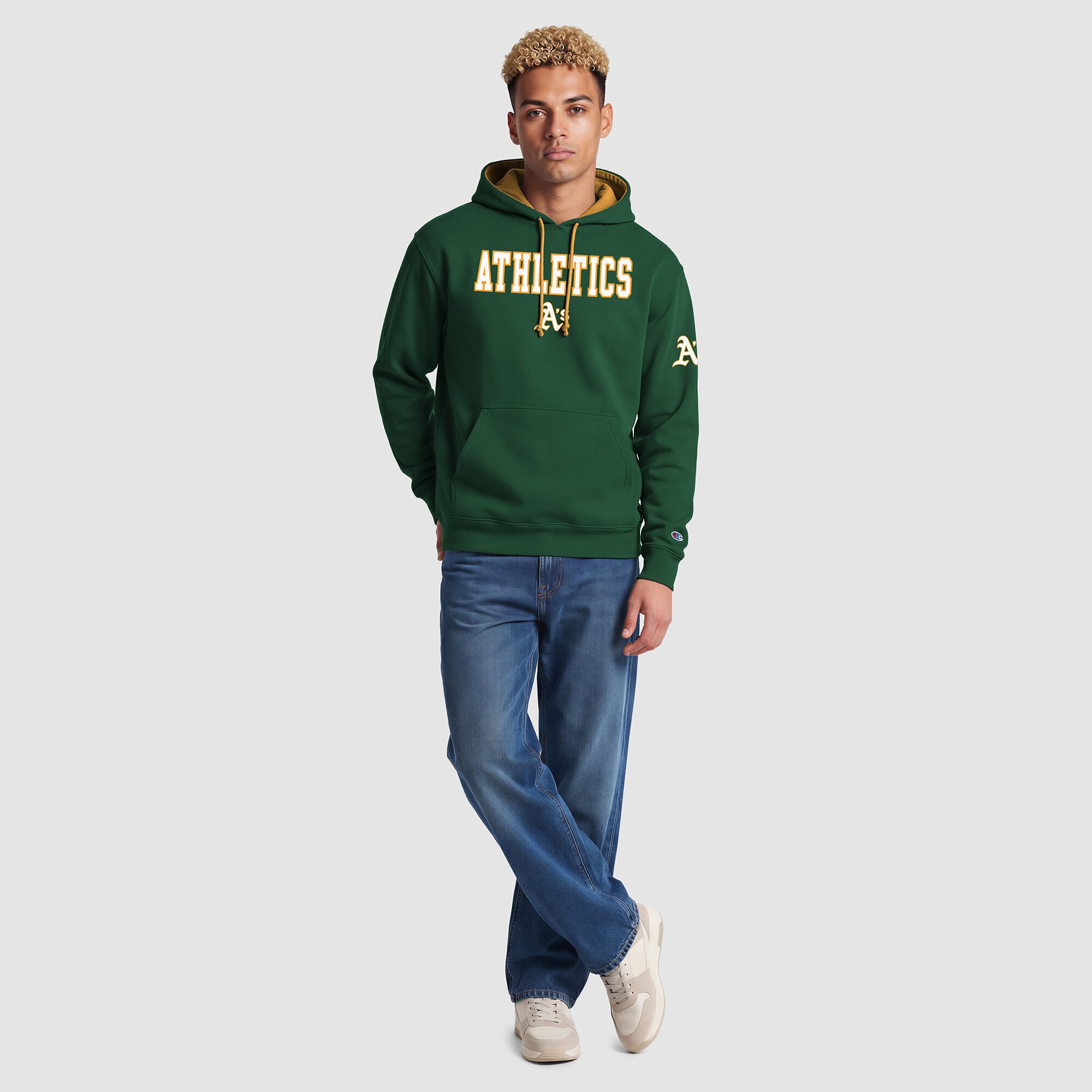 Men's Champion  Green Athletics Fleece Hoodie