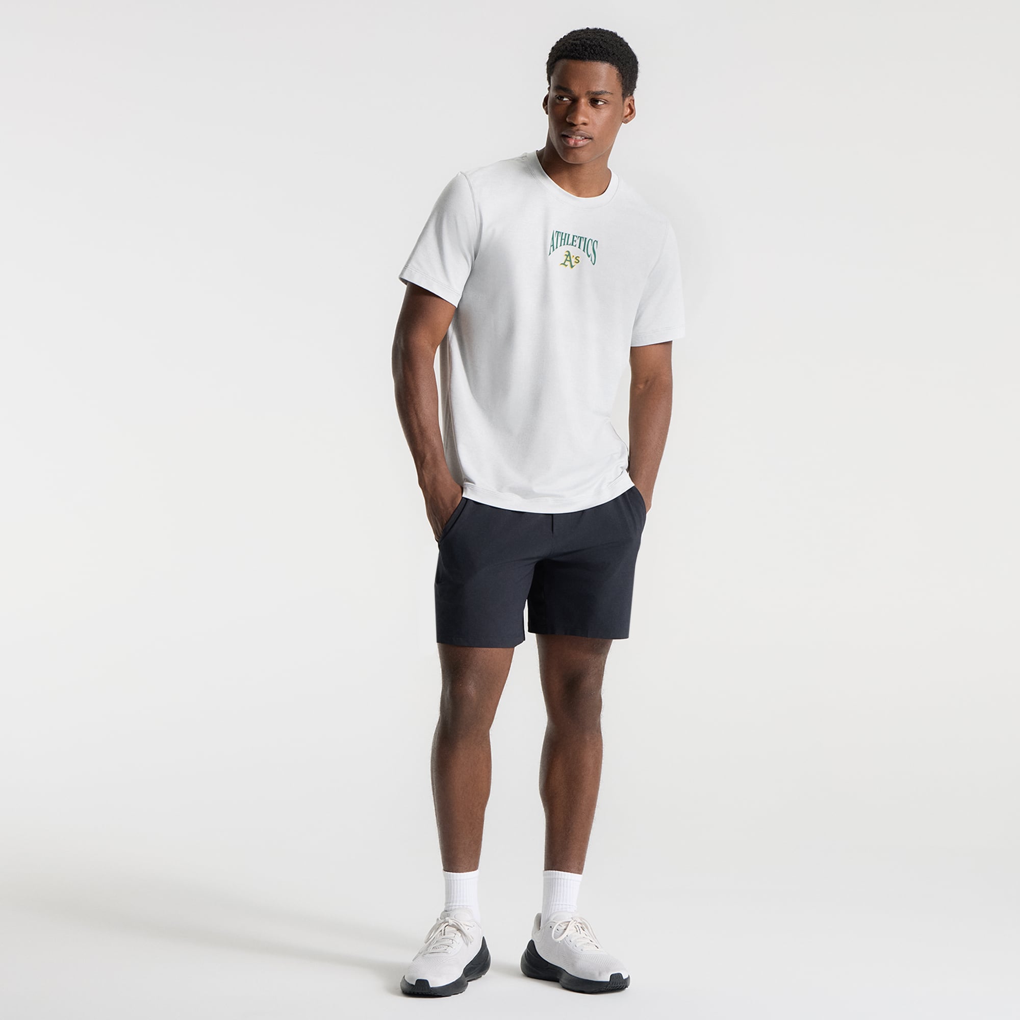 T-shirt en jersey doux argenté chiné pour homme de la marque lululemon Drop Athletics