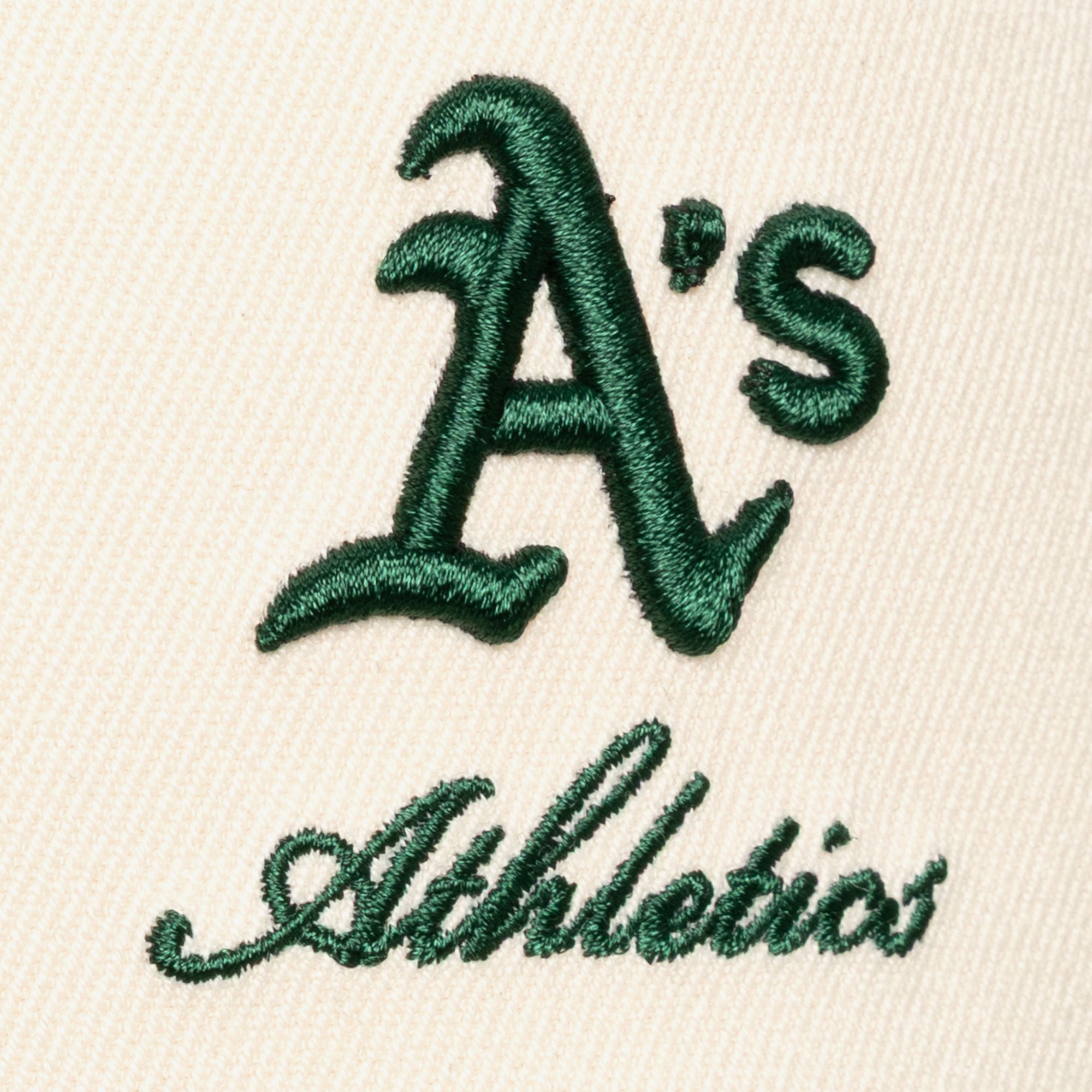 Men's Mitchell & Ness Cream/Green Athletics Flawless Stretch-Snapback Hat