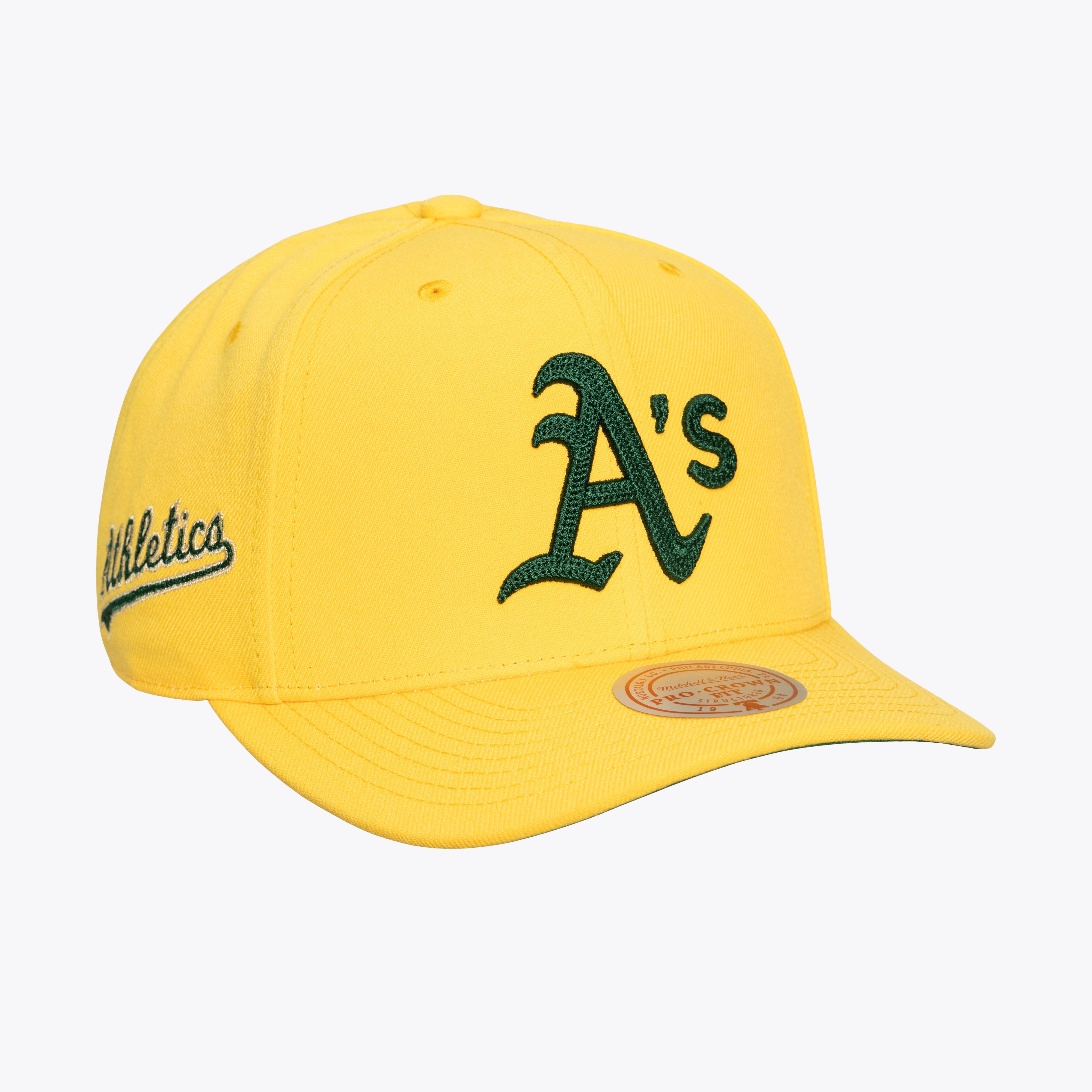 Men's Mitchell & Ness Gold Athletics Secondary Pro Snapback Hat