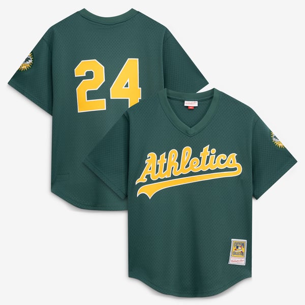 メンズ Mitchell&Ness リッキー・ヘンダーソン グリーン Athletics 