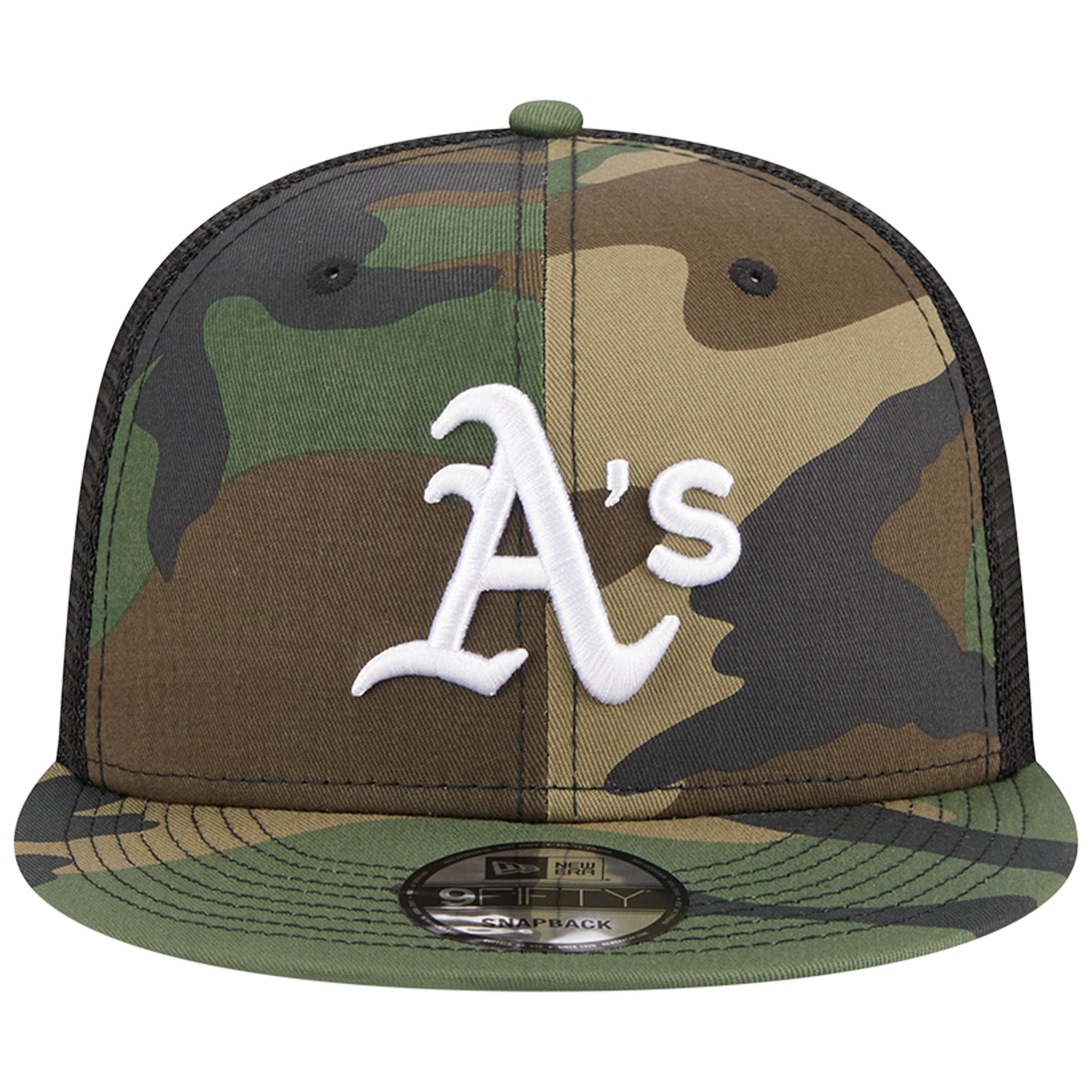 Casquette à visière plate Camo Athletics Woodland Camo Trucker 9FIFTY de New Era pour homme